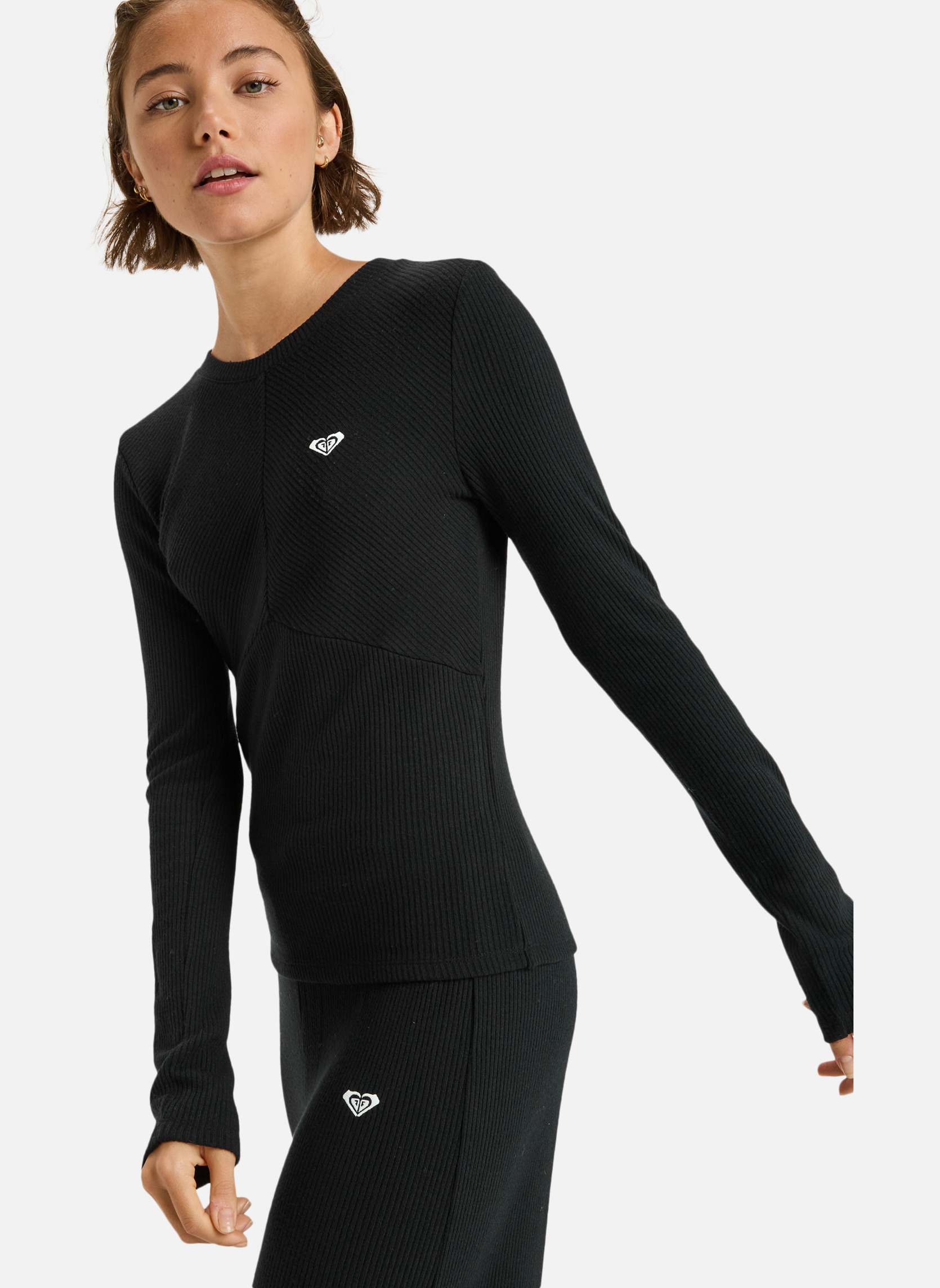Roxy Tops Rise & Vibe New Rib femme noir | Sarenza France