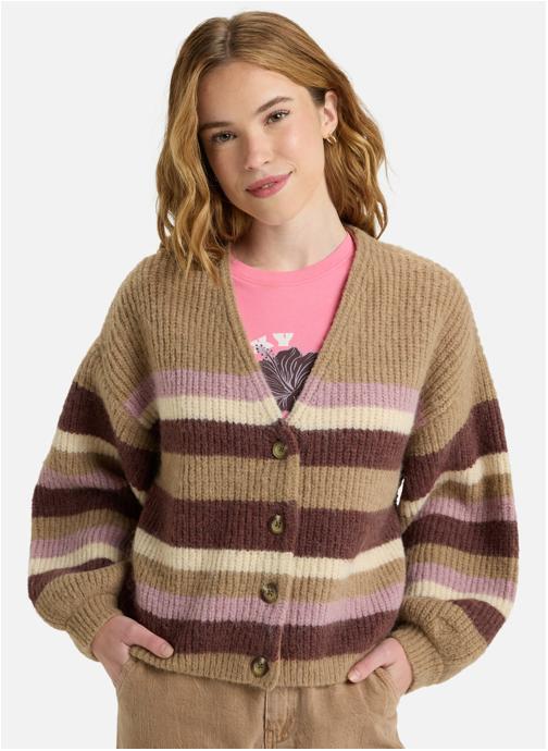 Roxy Gilets Marble Tiles Stripe femme marron