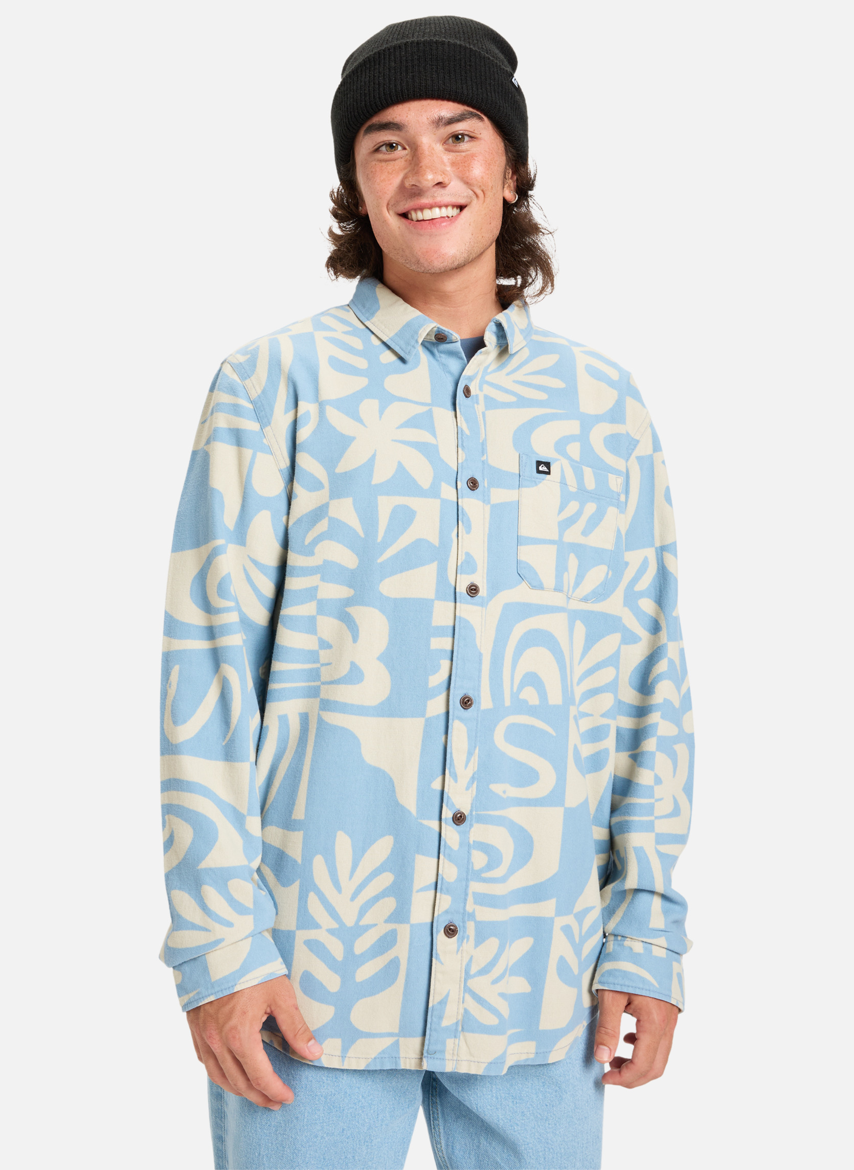 Chemises Motherfly Printed homme bleu Quiksilver Chemises Motherfly Printed homme bleu Bleu