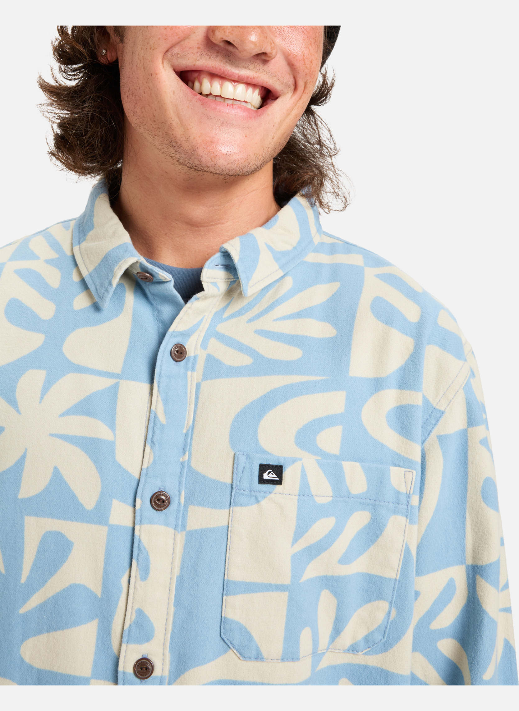 Chemises Motherfly Printed homme bleu Quiksilver Chemises Motherfly Printed homme bleu Bleu