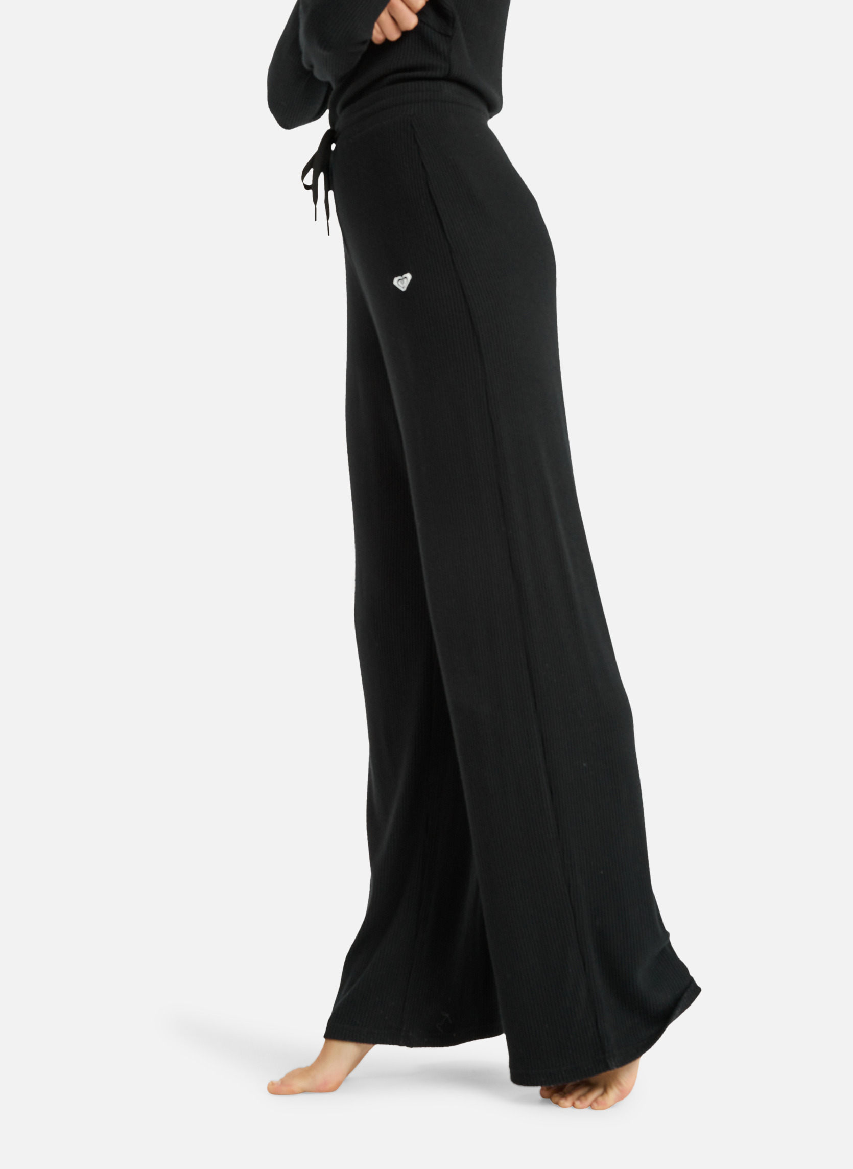 Roxy Pantalons droit Rise & Vibe New Rib Wide Leg femme noir | Sarenza ...