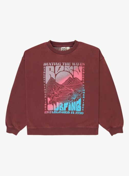 Roxy Sweats zippés Lineup Crew Brushed Rg fille bordeaux