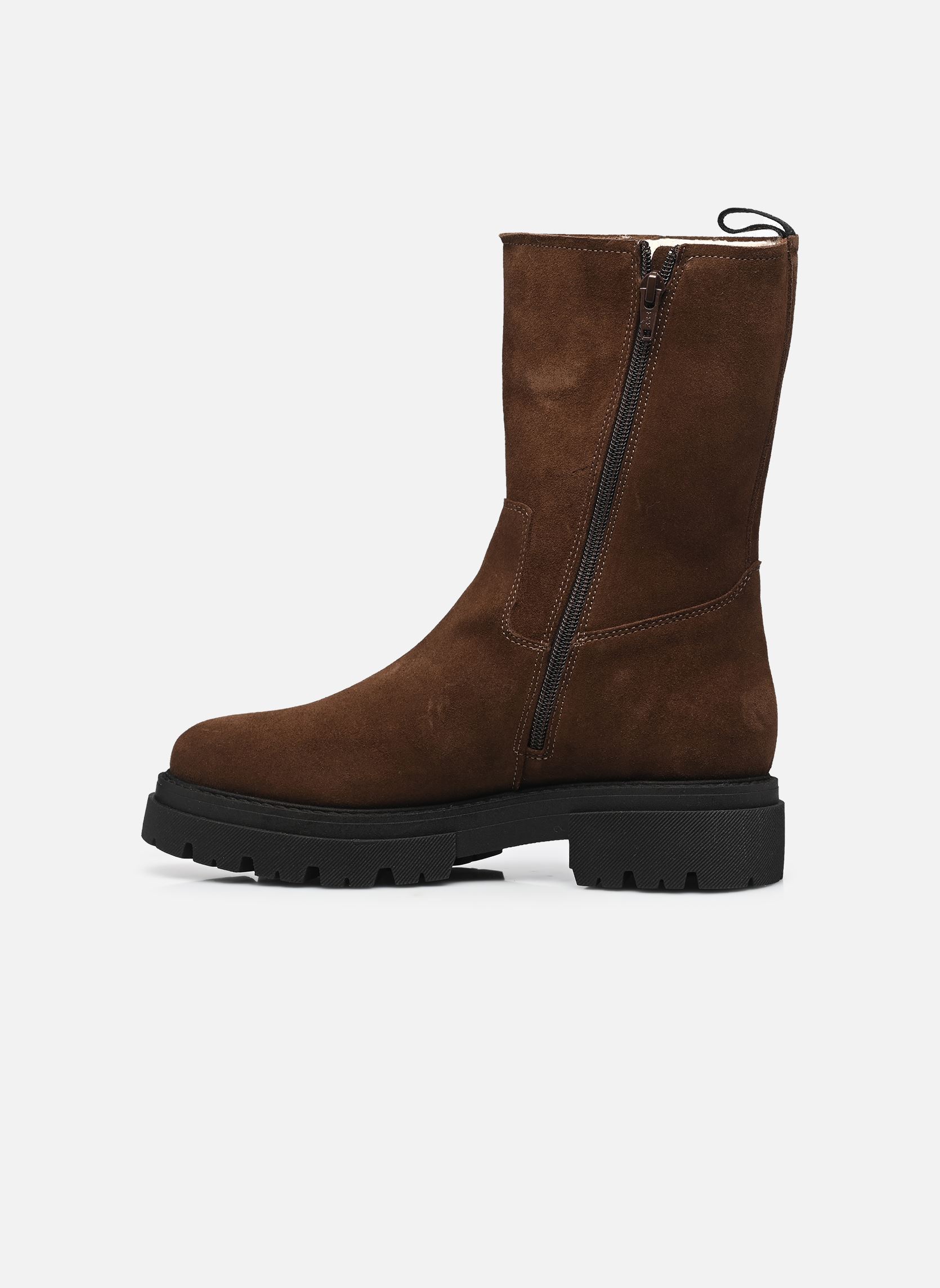 Gevoerde enkellaarsjes AL469 dames bruin Blackstone Gevoerde enkellaarsjes AL469 dames bruin CHOCOLATE