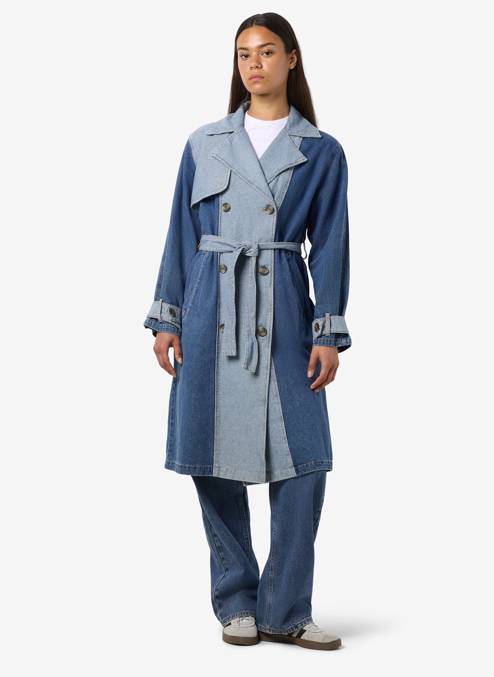 Trench-coats NMARIZONA DENIM TRENCHCOAT DD femme bleu Noisy May Trench-coats NMARIZONA DENIM TRENCHCOAT DD femme bleu Dark Blue Denim