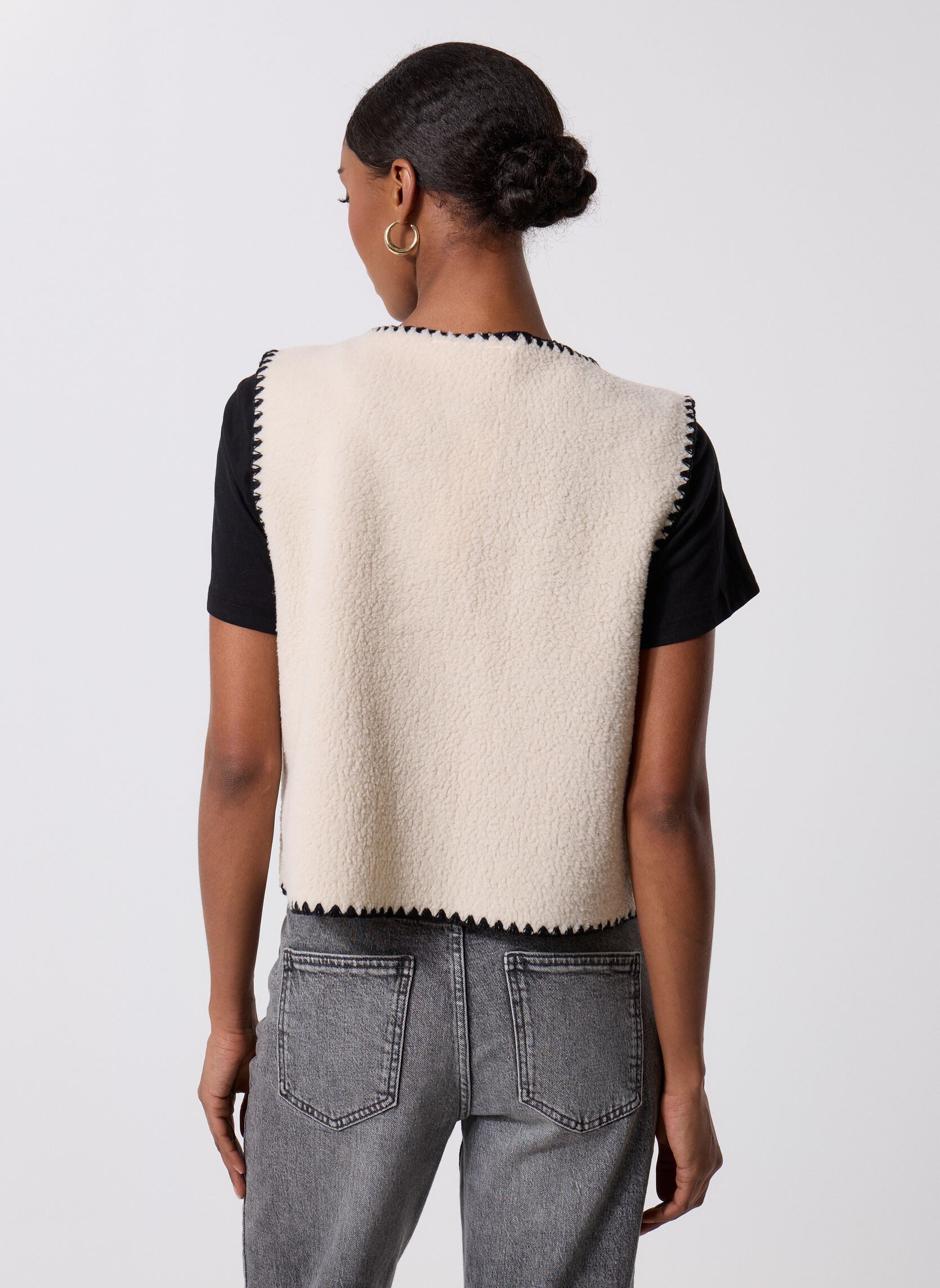 Gilets NMFUZZY S/L TIE VEST femme beige Noisy May Gilets NMFUZZY S/L TIE VEST femme beige Birch