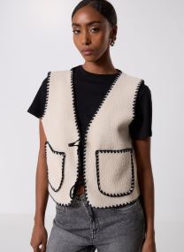 Gilets NMFUZZY S/L TIE VEST femme beige