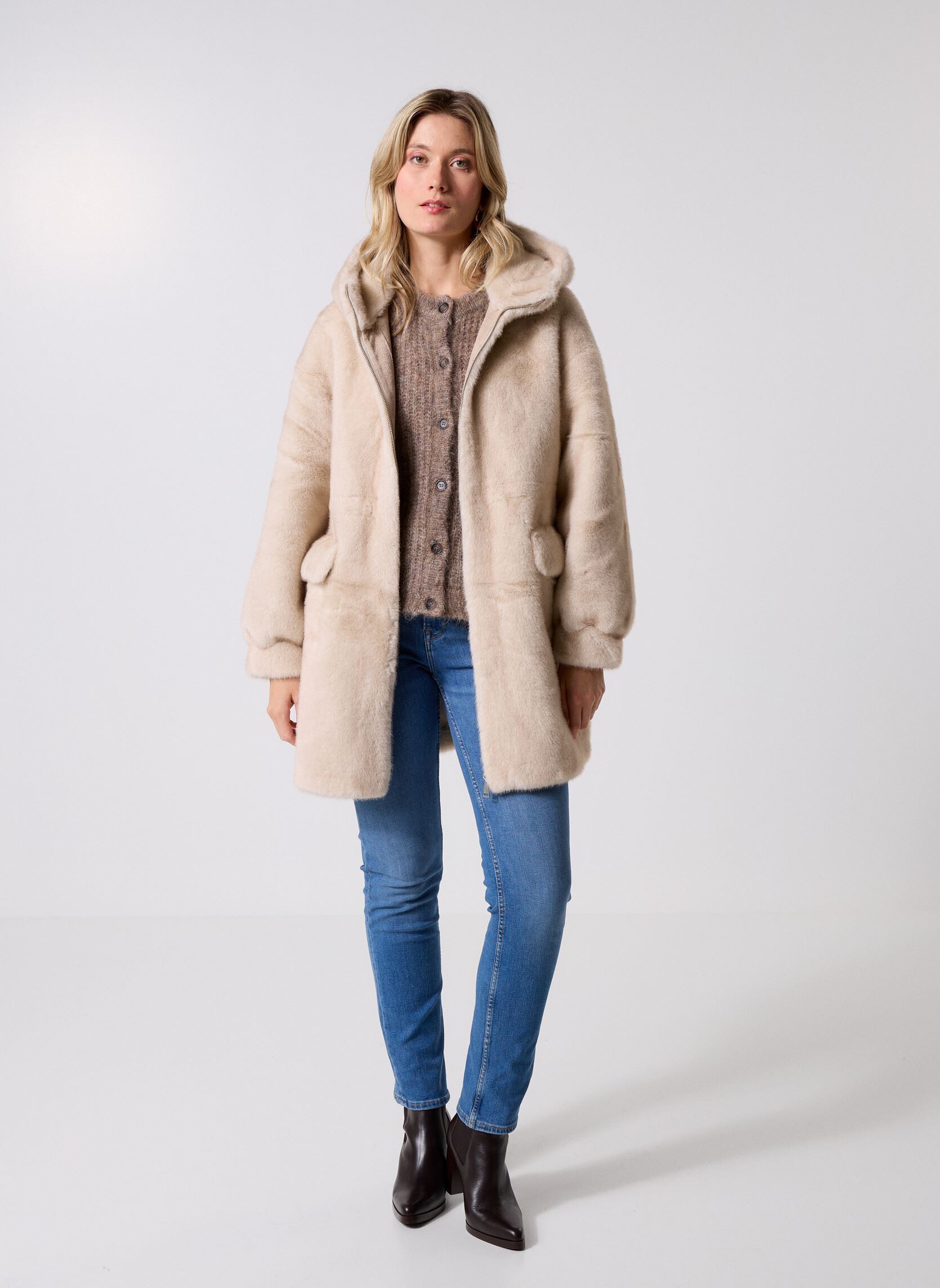 Abrigos Cortina mujer blanco COLD BAY Abrigos Cortina mujer blanco ECRU
