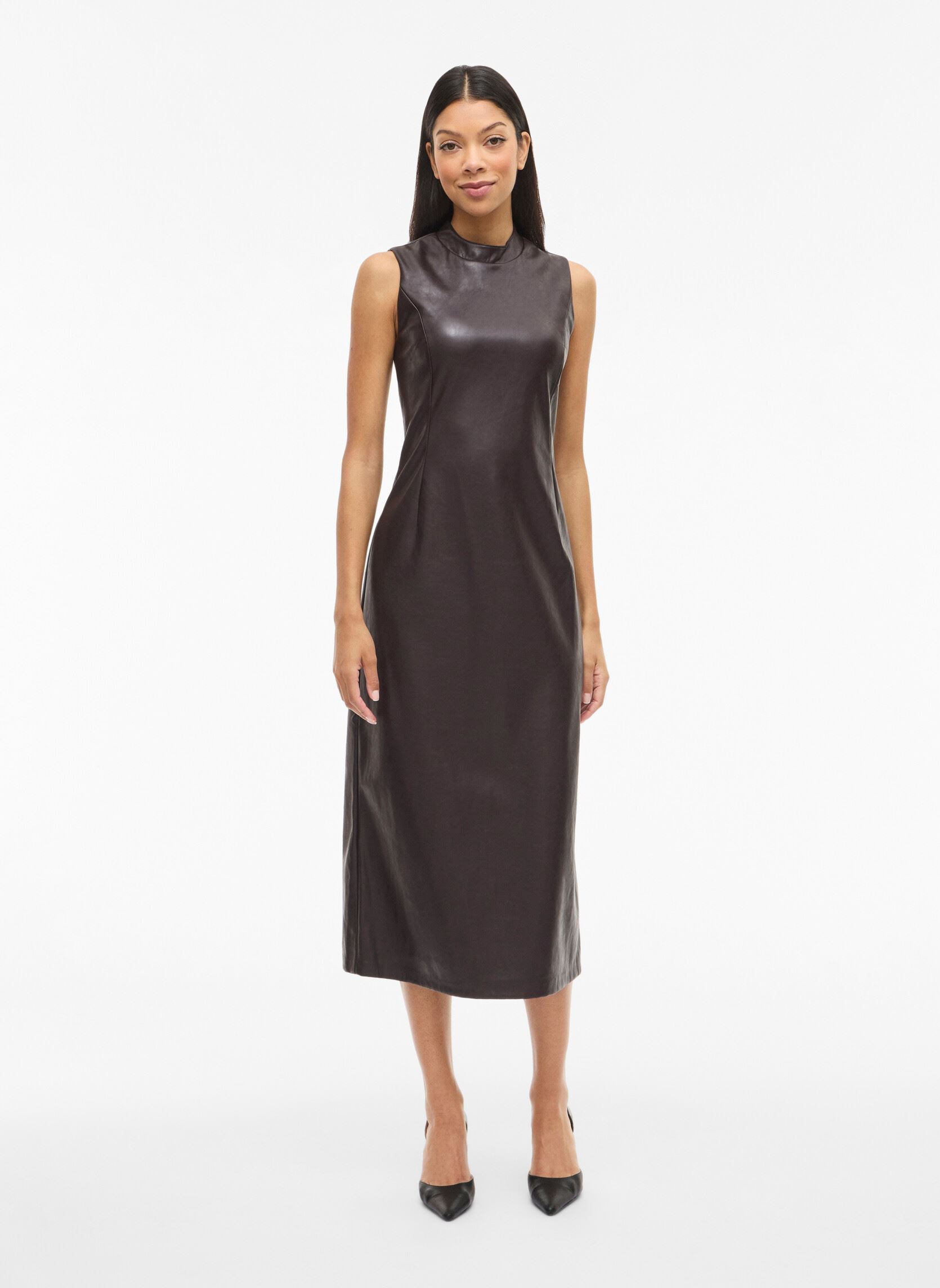 Kleider VIELANA S/L MIDI DRESS damen braun Vila Kleider VIELANA S/L MIDI DRESS damen braun COFFEE BEAN