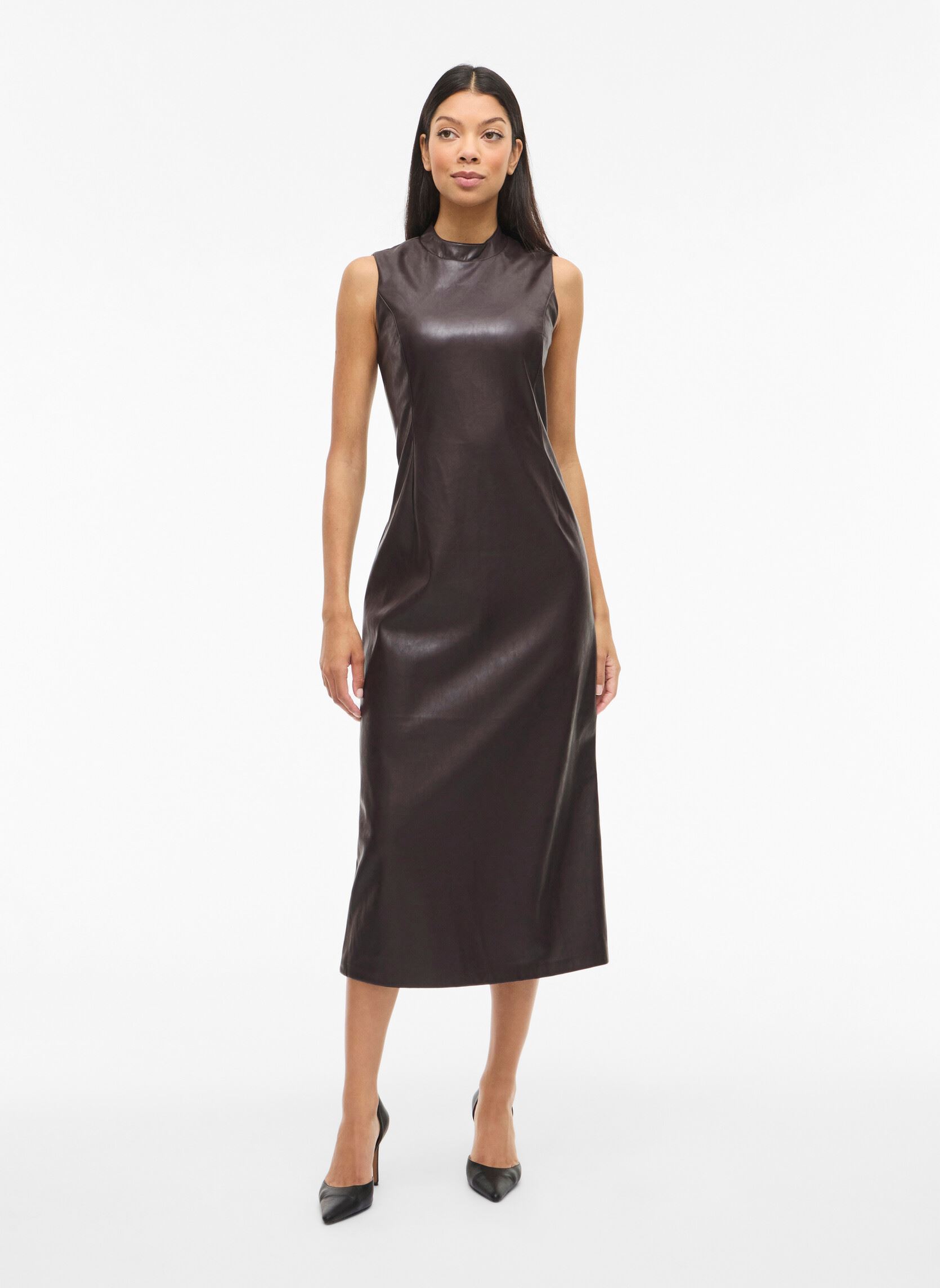 Kleider VIELANA S/L MIDI DRESS damen braun Vila Kleider VIELANA S/L MIDI DRESS damen braun COFFEE BEAN