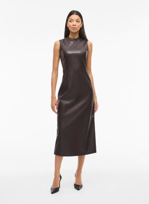 Vila Kleider VIELANA S/L MIDI DRESS damen braun