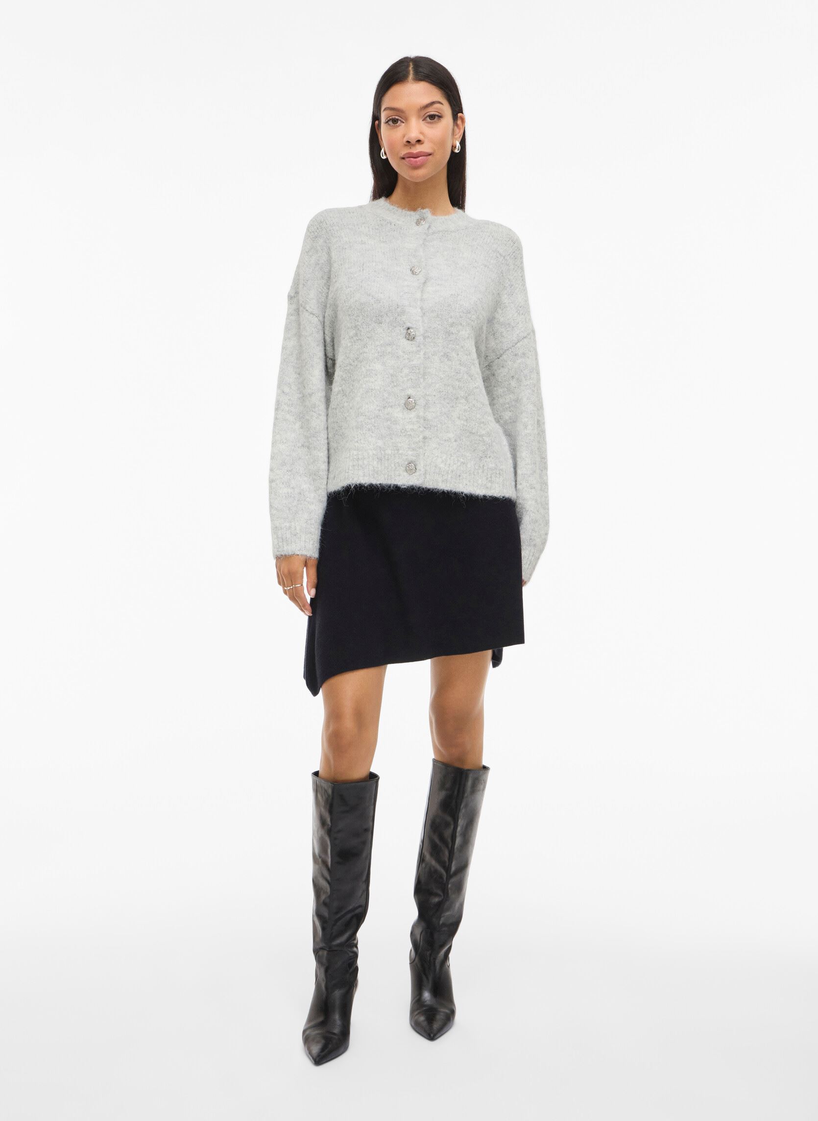 Gilets VIMARLEY L/S BUTTON DETAIL CARDIGAN femme gris Vila Gilets VIMARLEY L/S BUTTON DETAIL CARDIGAN femme gris Light Grey Melange