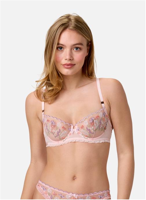 Brigitte Bardot Brassières Soutien-gorge coques armatures poudre Floraison femme rose