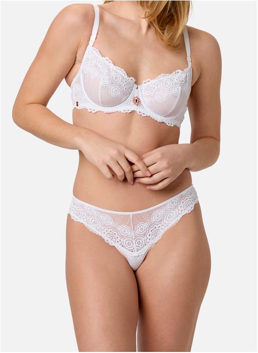 Brigitte Bardot Culottes Slip blanc Rosee femme blanc
