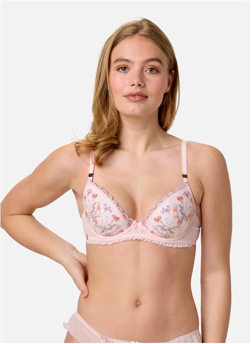 Brigitte Bardot Brassières Soutien-gorge coques moulées poudre Floraison femme rose