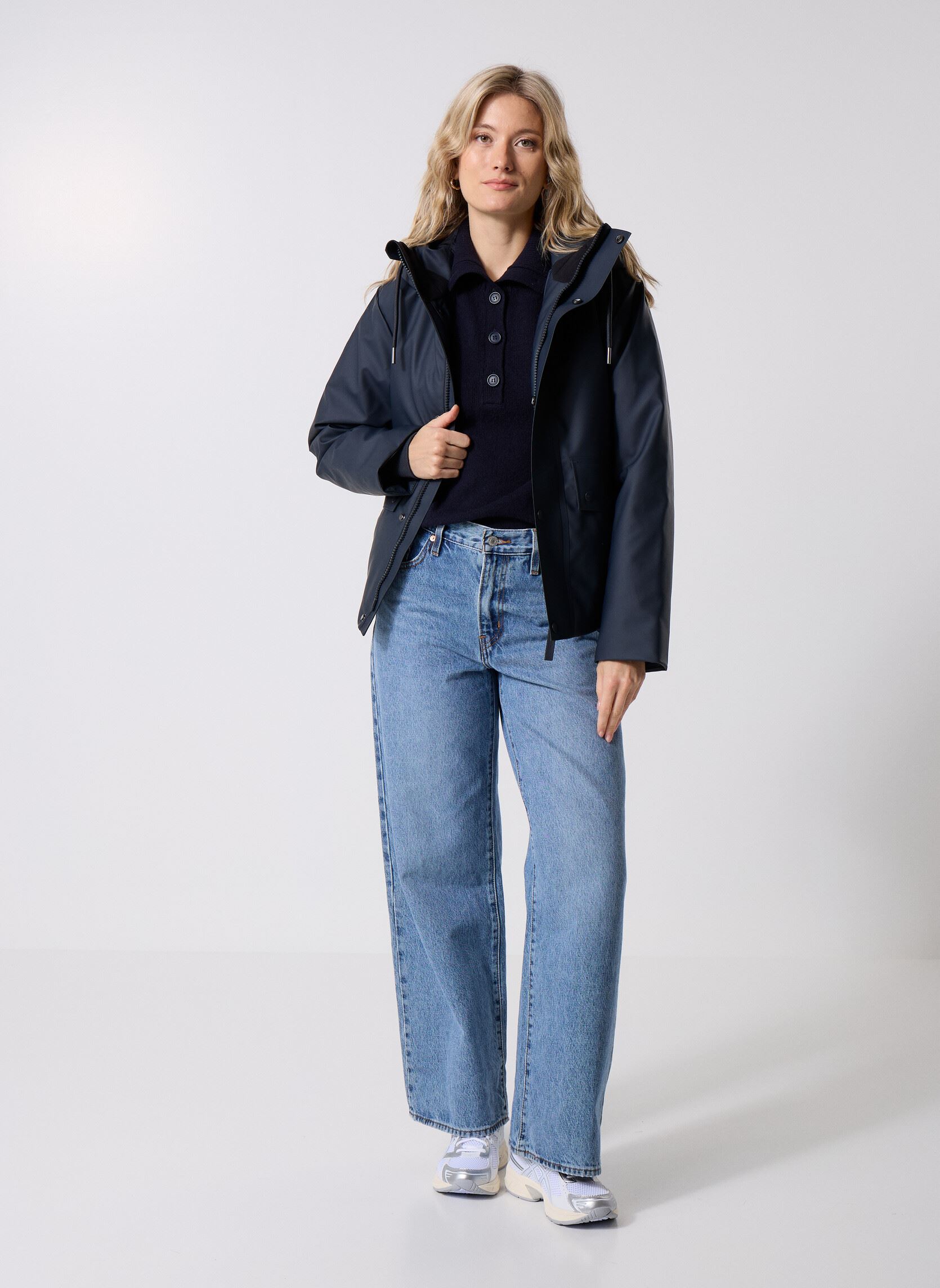 Vestes imperméable Nome Short W Parka W3T3 femme bleu Rains Vestes imperméable Nome Short W Parka W3T3 femme bleu NAVY
