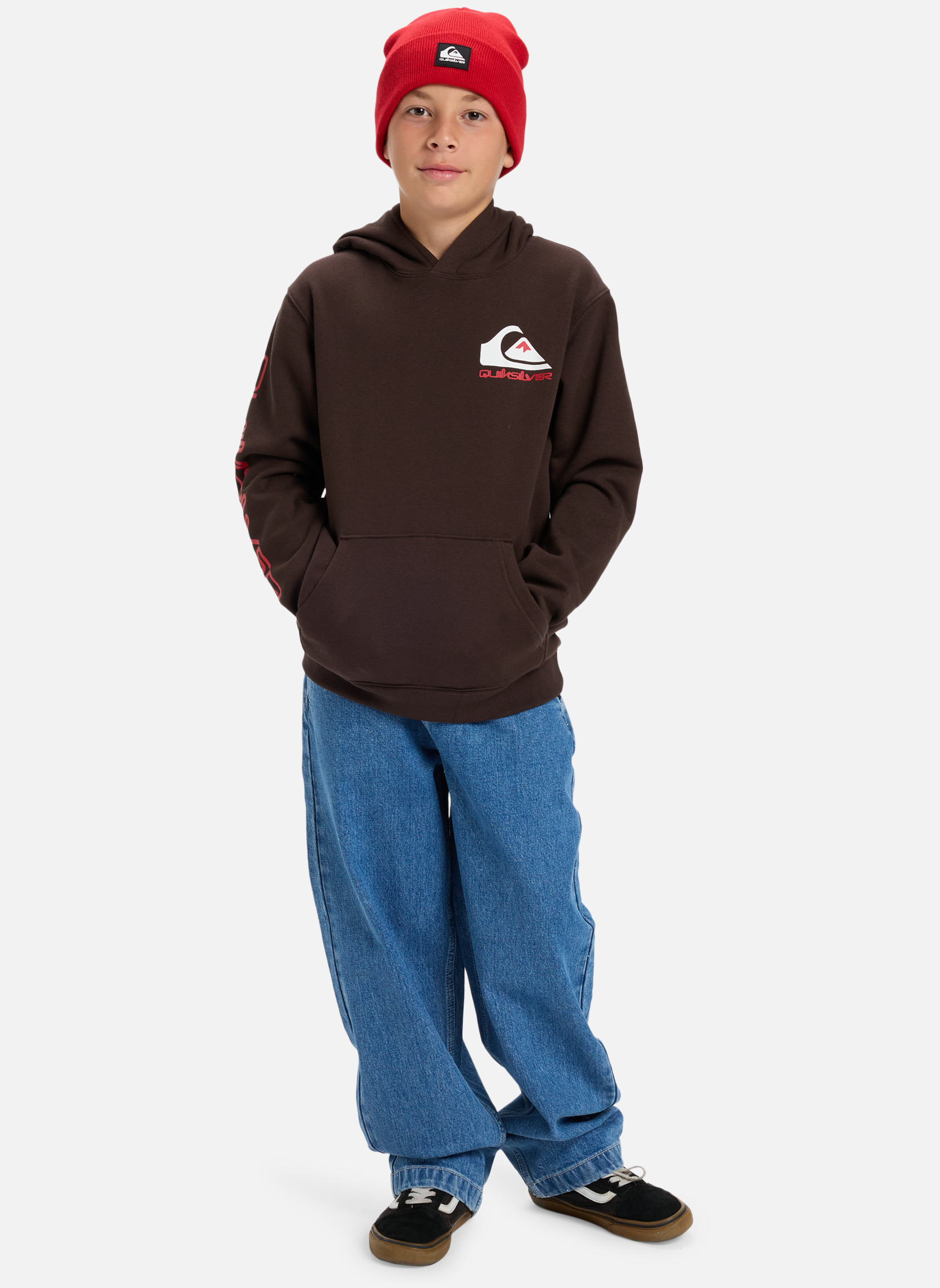 Sweats à capuche Omni Logo garçon marron Quiksilver Sweats à capuche Omni Logo garçon marron Marron