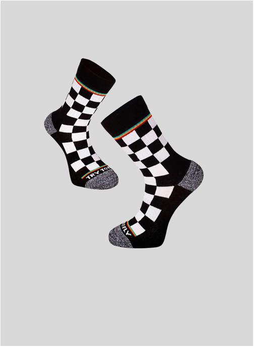 Try To Fly Chaussettes Chaussettes Try to Fly Active Life Style - Noir & Blanc, style rétro homme noir
