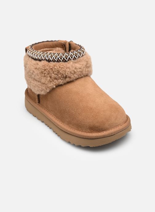 UGG Bottes T Classic Ultra Mini Maxi Curly fille marron