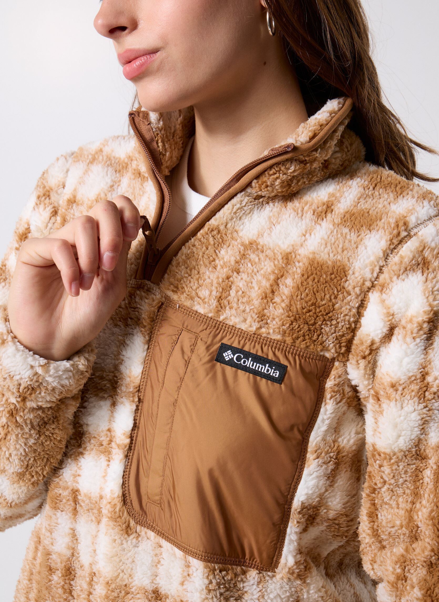 Fleece truien West Bend 1/4 Zip II dames bruin Columbia Fleece truien West Bend 1/4 Zip II dames bruin CAMEL BROWN HERRINGPLAID
