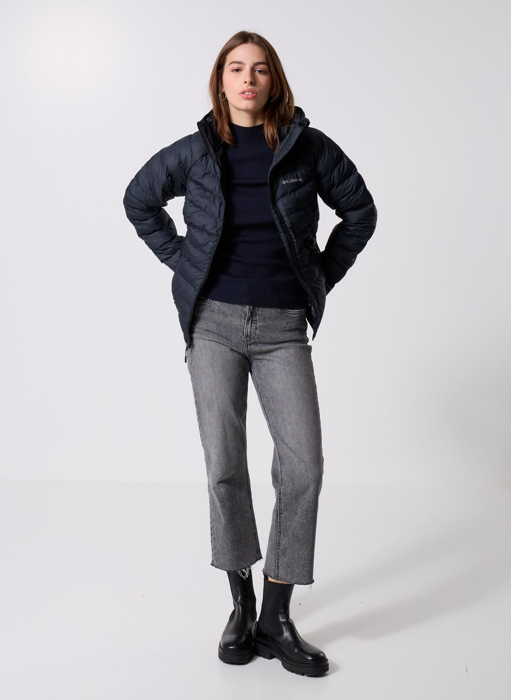 Piumini Powder Lite II Hooded Jacket donna nero Columbia Piumini Powder Lite II Hooded Jacket donna nero BLACK