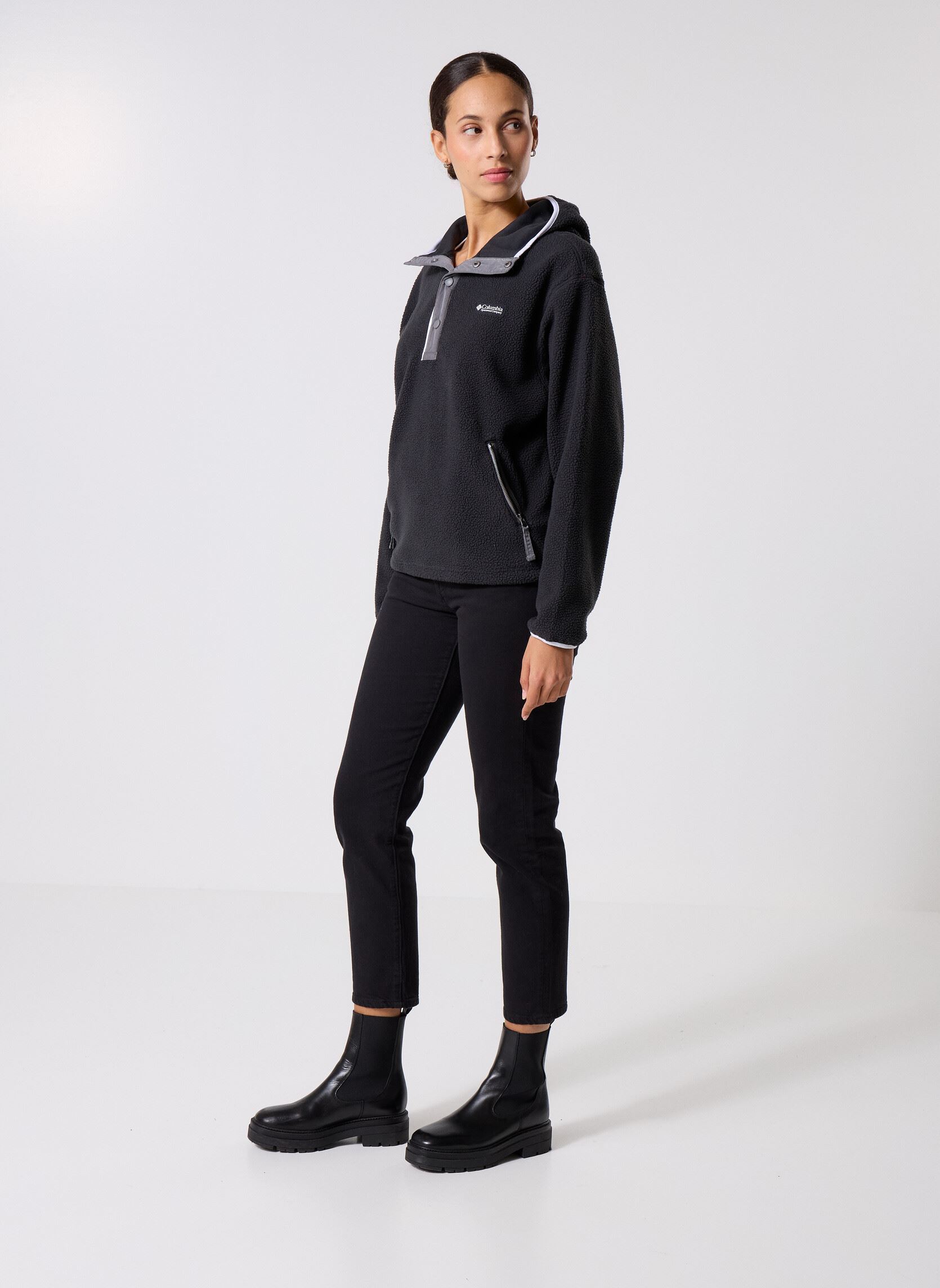 Fleece-Pullover Helvetia II Hoodie damen schwarz Columbia Fleece-Pullover Helvetia II Hoodie damen schwarz BLACK