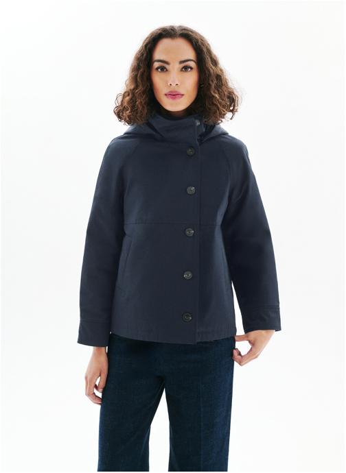 Jupe Femme Neuve (sans étiquettes) CAROLL Paris - Taille 44 - Motif Rayures Blanc Et Bleu - Tissu Coton (type Lin) Avec Doublure