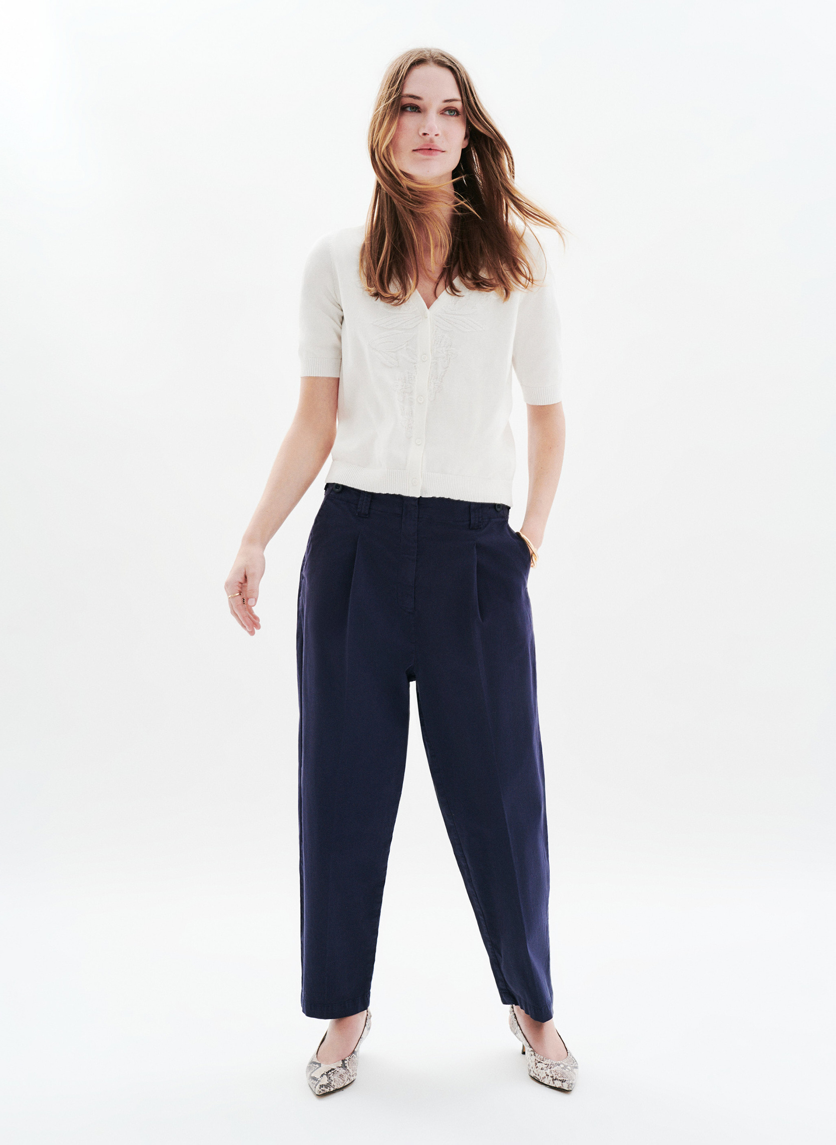 Gilet Blanc Sans Manches Femme New Look Taille 12 - Occasion Très Bon état - 100% Coton