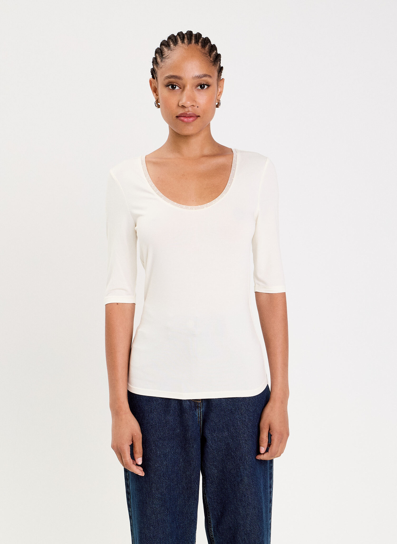 Tee-shirts KDOUCHO femme blanc Cache Cache Tee-shirts KDOUCHO femme blanc Blanc