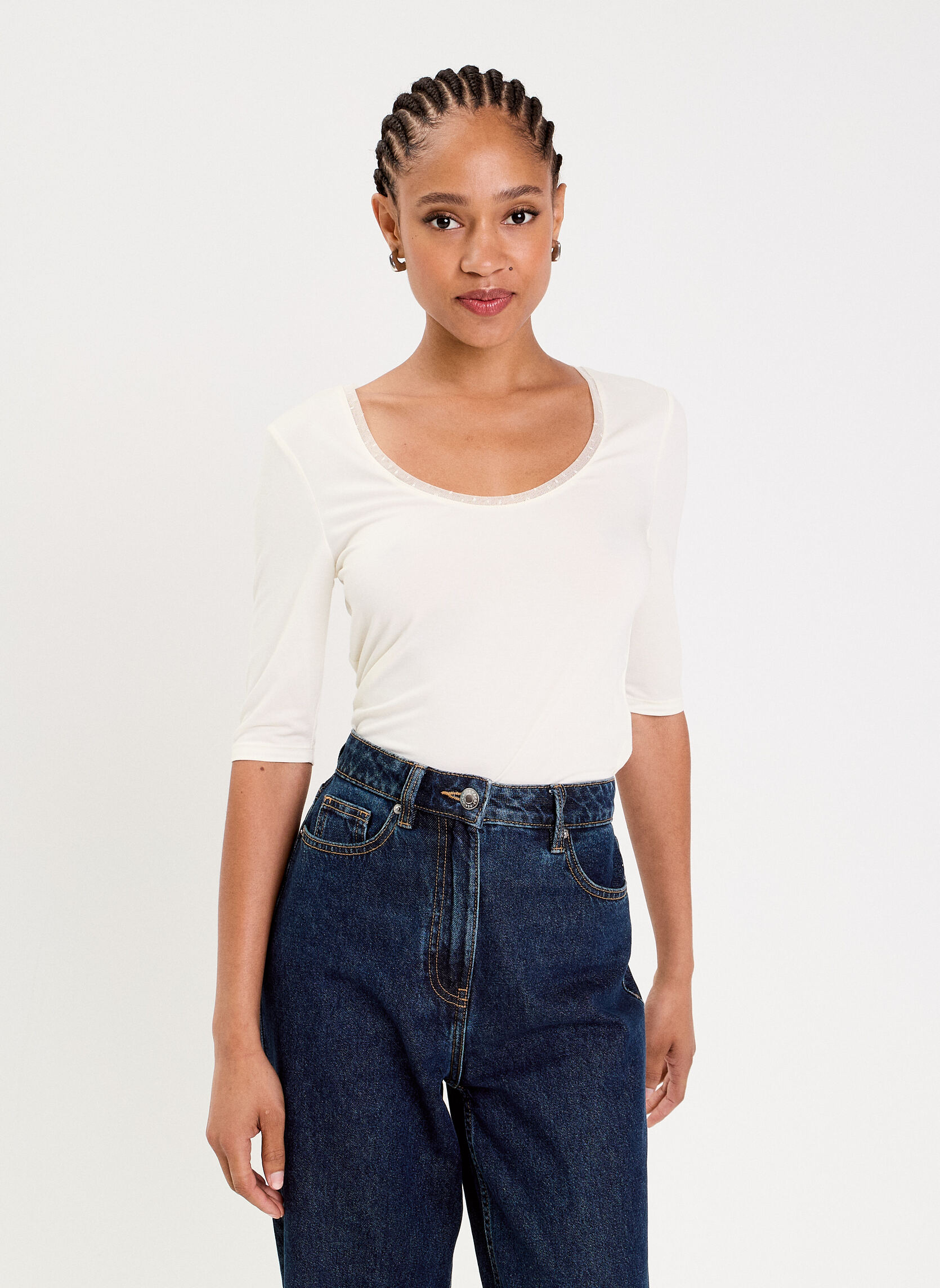 Tee-shirts KDOUCHO femme blanc Cache Cache Tee-shirts KDOUCHO femme blanc Blanc