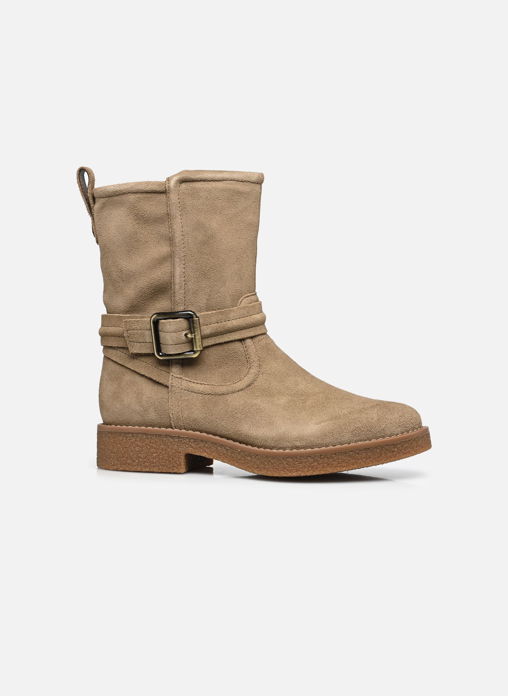 Bottines motardes Nella Mid femme marron Clarks Bottines motardes Nella Mid femme marron DARK SAND SUEDE
