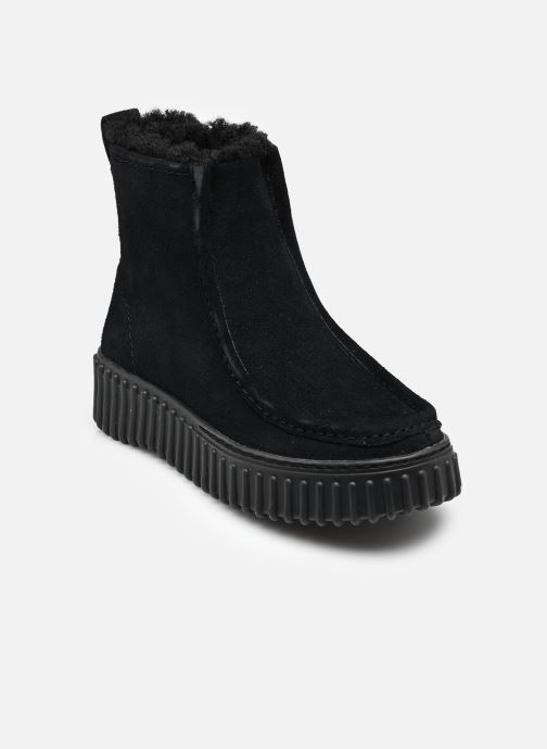 Clarks Gevoerde enkellaarsjes Torhill Cozy dames zwart