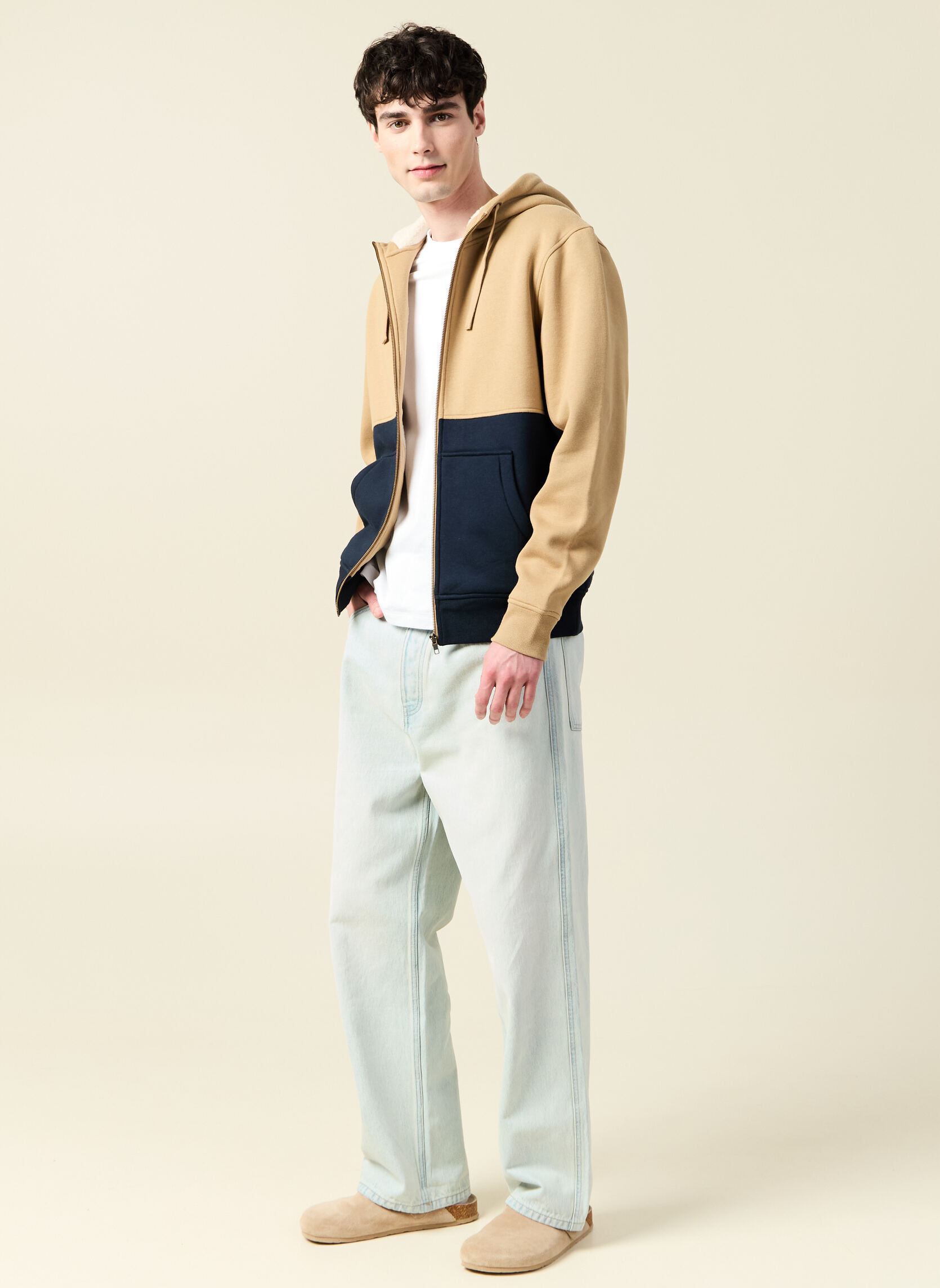 Sweaters met rits SHERBLOCK2H heren blauw Bonobo Sweaters met rits SHERBLOCK2H heren blauw SKY CAPTAIN