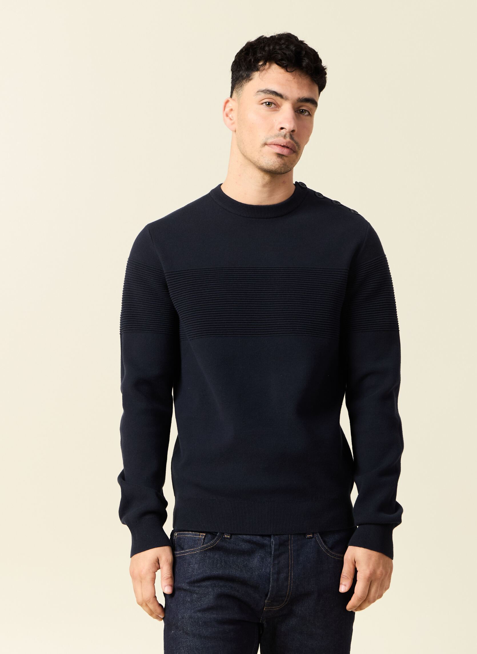 Pulls ESMARIUNIH homme bleu Bonobo Pulls ESMARIUNIH homme bleu NIGHT SKY