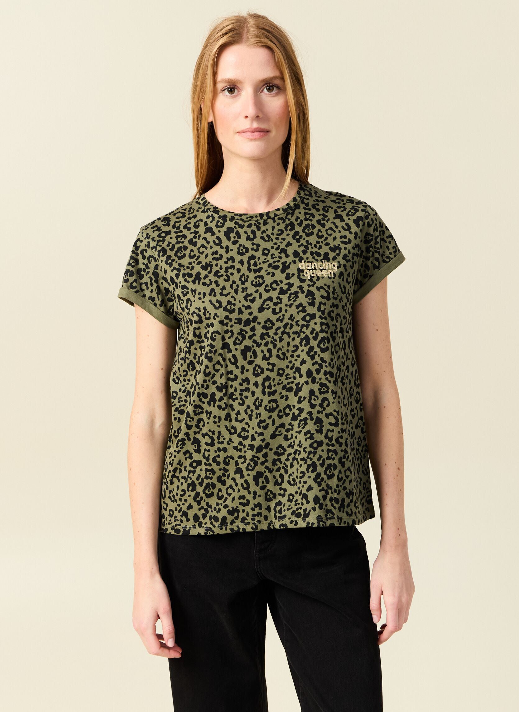 Tee-shirts manches courtes LEOCOUF femme vert Bonobo Tee-shirts manches courtes LEOCOUF femme vert ANI-BIMILEO-GR