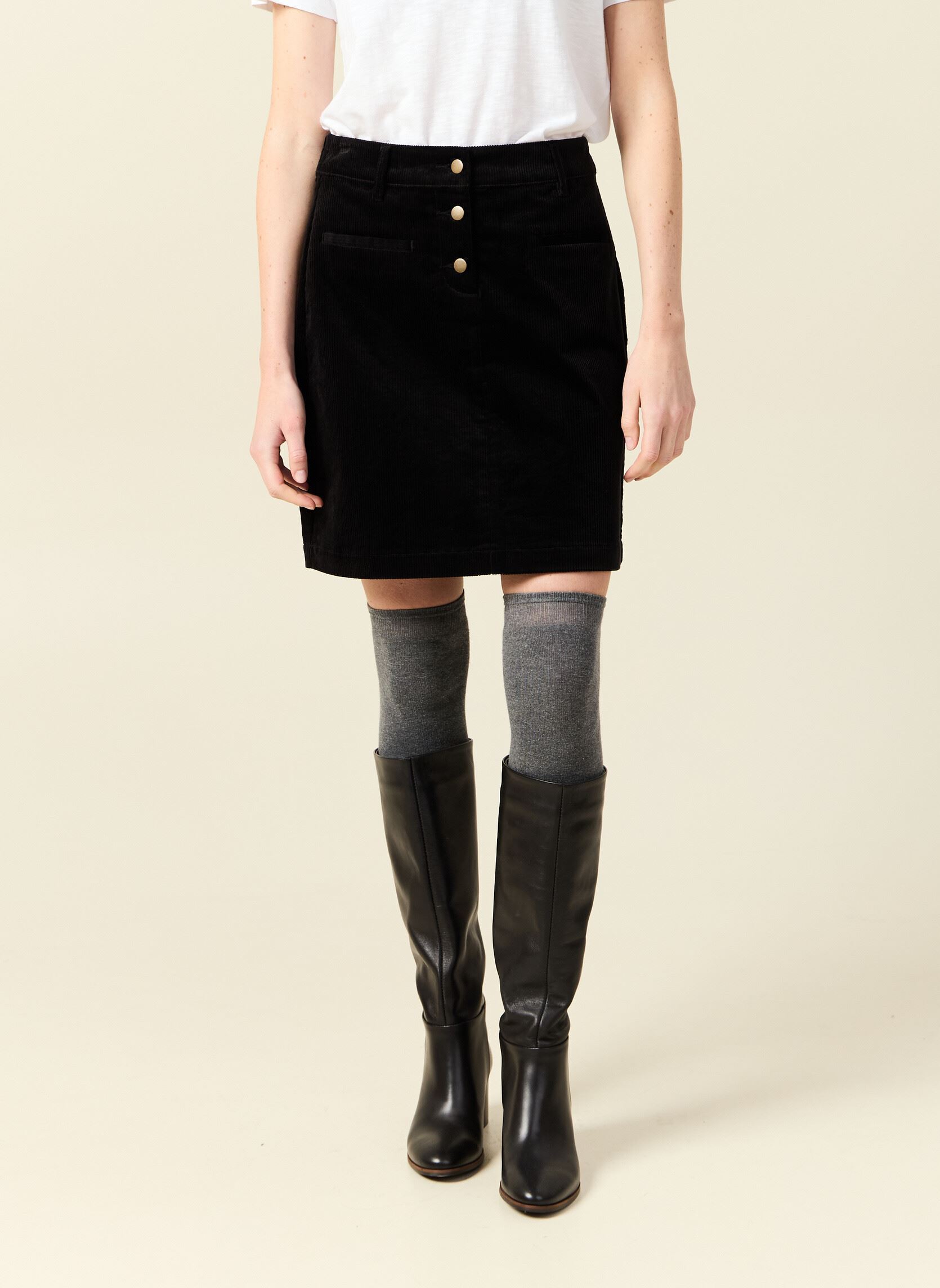 Jupes courtes VELJUCF femme noir Bonobo Jupes courtes VELJUCF femme noir BLACK BEAUTY
