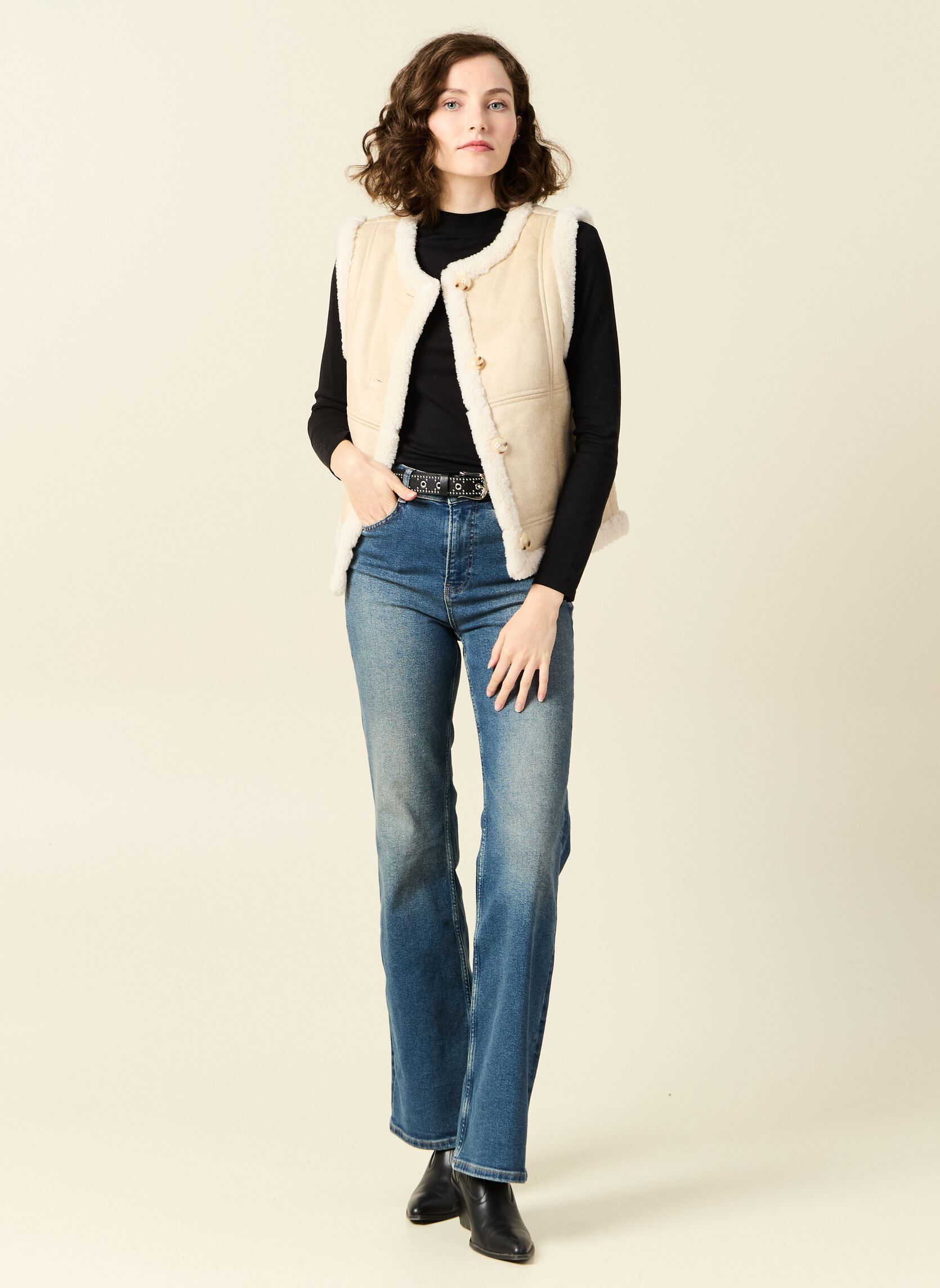 Vestes sans manches MAGISHERPF femme blanc Bonobo Vestes sans manches MAGISHERPF femme blanc Creme Brulee