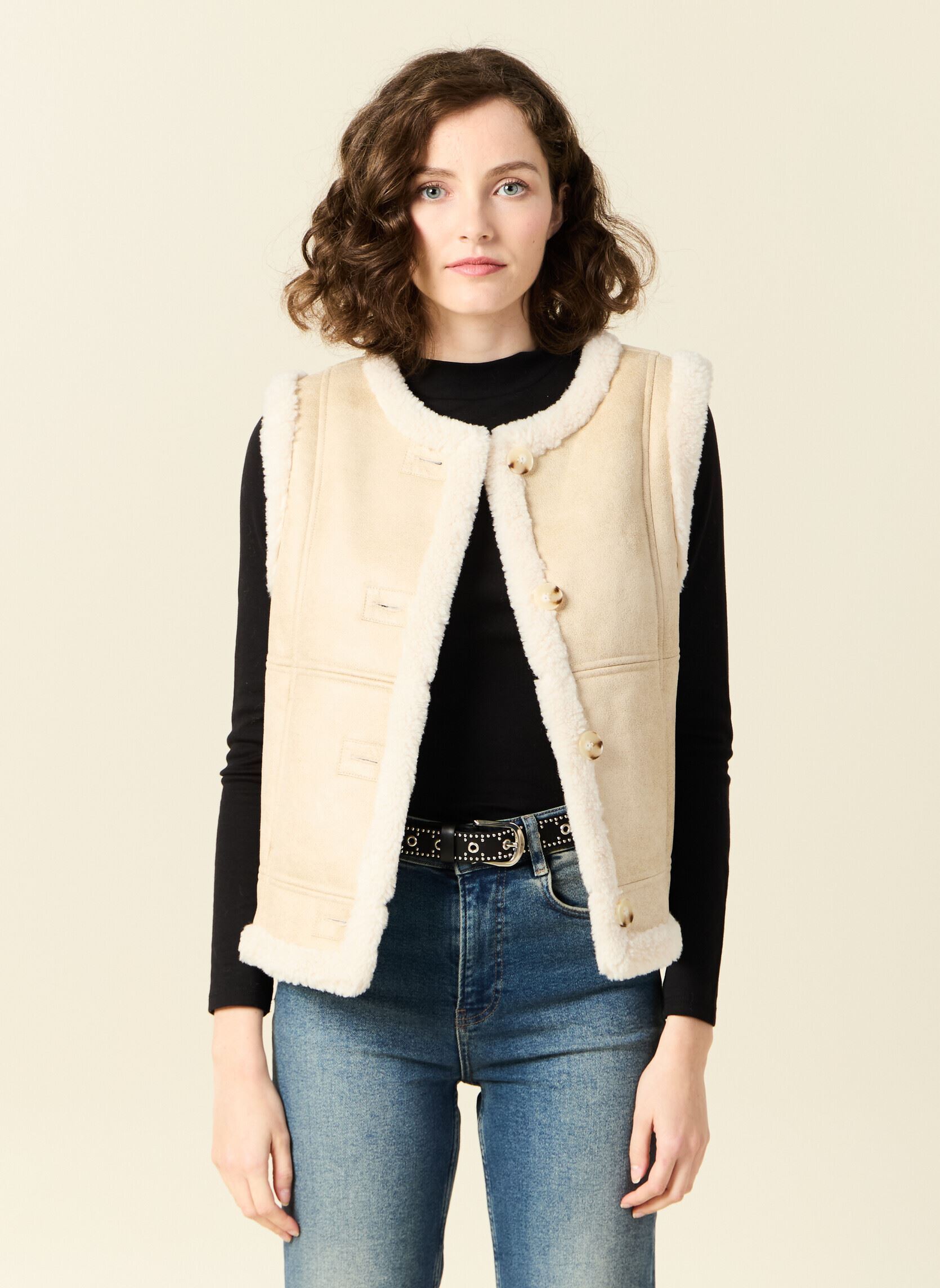 Vestes sans manches MAGISHERPF femme blanc Bonobo Vestes sans manches MAGISHERPF femme blanc Creme Brulee