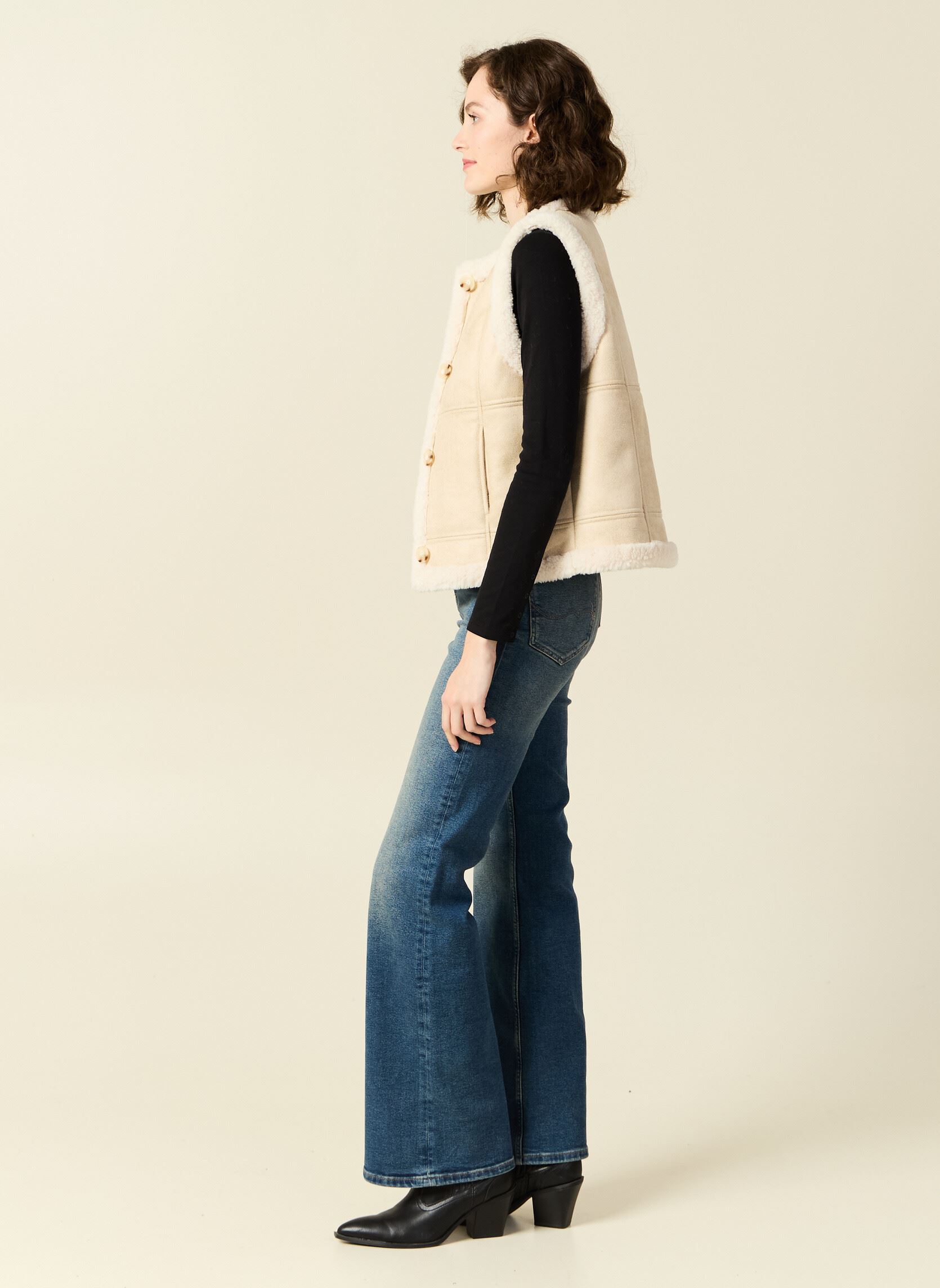 Vestes sans manches MAGISHERPF femme blanc Bonobo Vestes sans manches MAGISHERPF femme blanc Creme Brulee