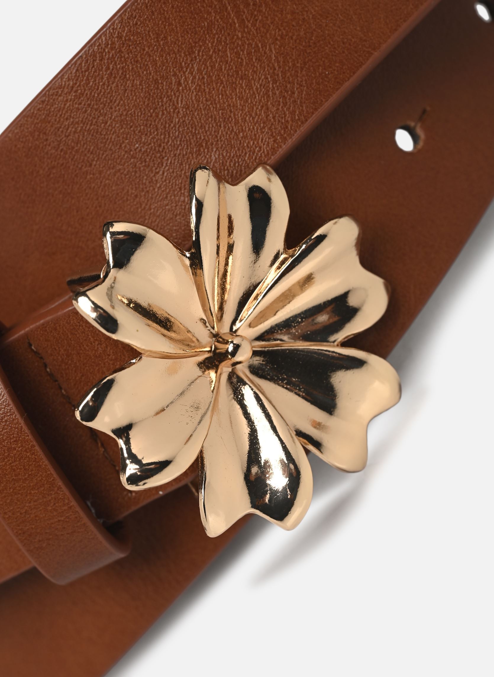Fine ceinture femme en cuir marron foncé 4087