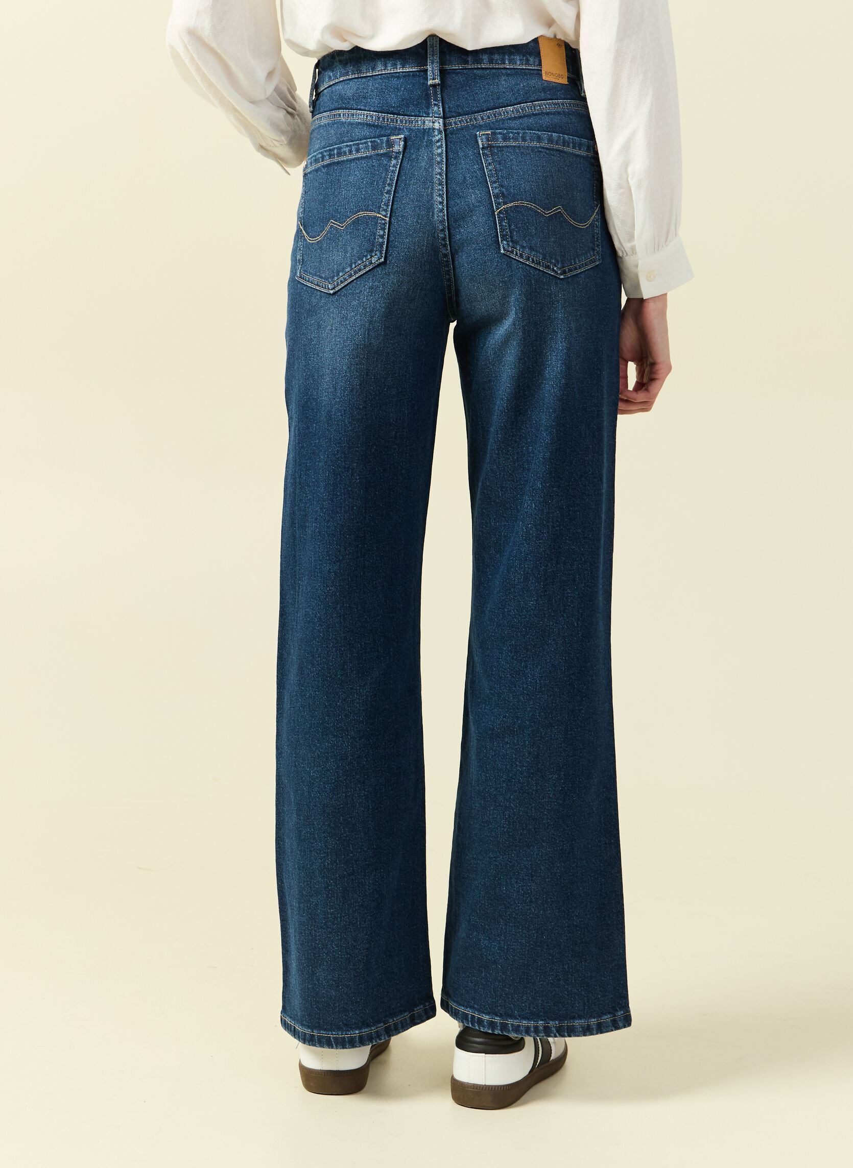 Wijde jeans / Flared Jeans LISBOA#WIDE dames blauw Bonobo Wijde jeans / Flared Jeans LISBOA#WIDE dames blauw DENIM BRUT