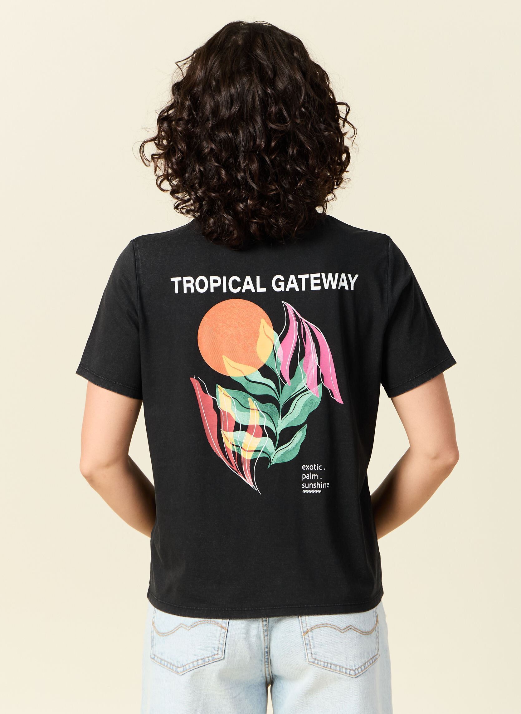 T-shirts met korte mouwen CALICOUF dames zwart Bonobo T-shirts met korte mouwen CALICOUF dames zwart BLACK BEAUTY