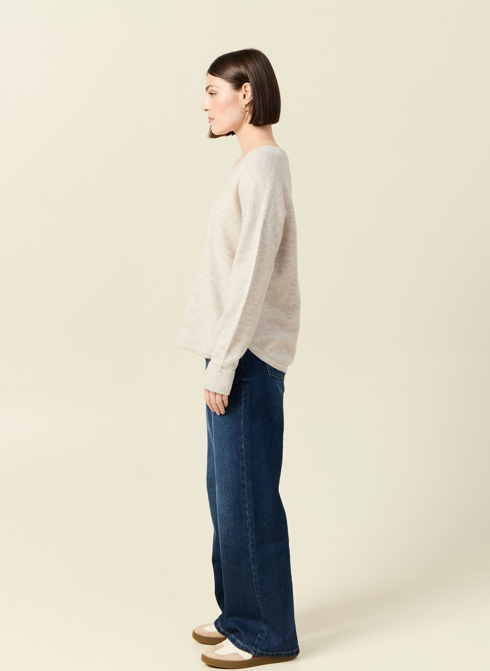 Pullover KRIREVERF damen weiß Bonobo Pullover KRIREVERF damen weiß CREME BRULEE