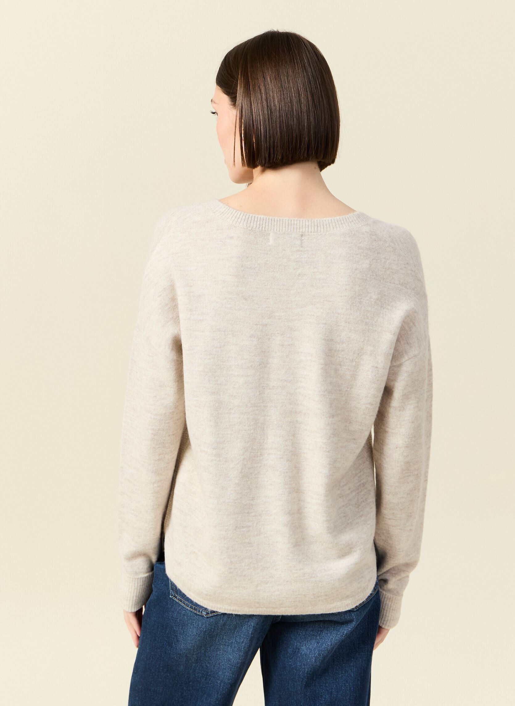 Pullover KRIREVERF damen weiß Bonobo Pullover KRIREVERF damen weiß CREME BRULEE