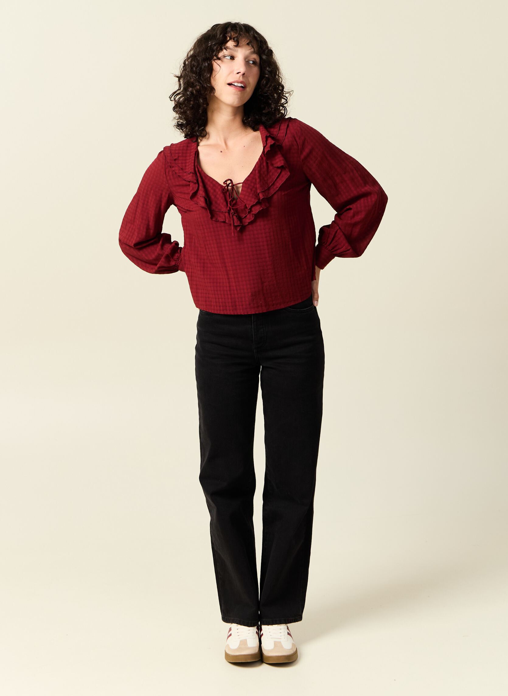Blouses manches longues BLOUVOLAF femme rouge Bonobo Blouses manches longues BLOUVOLAF femme rouge SYRAH