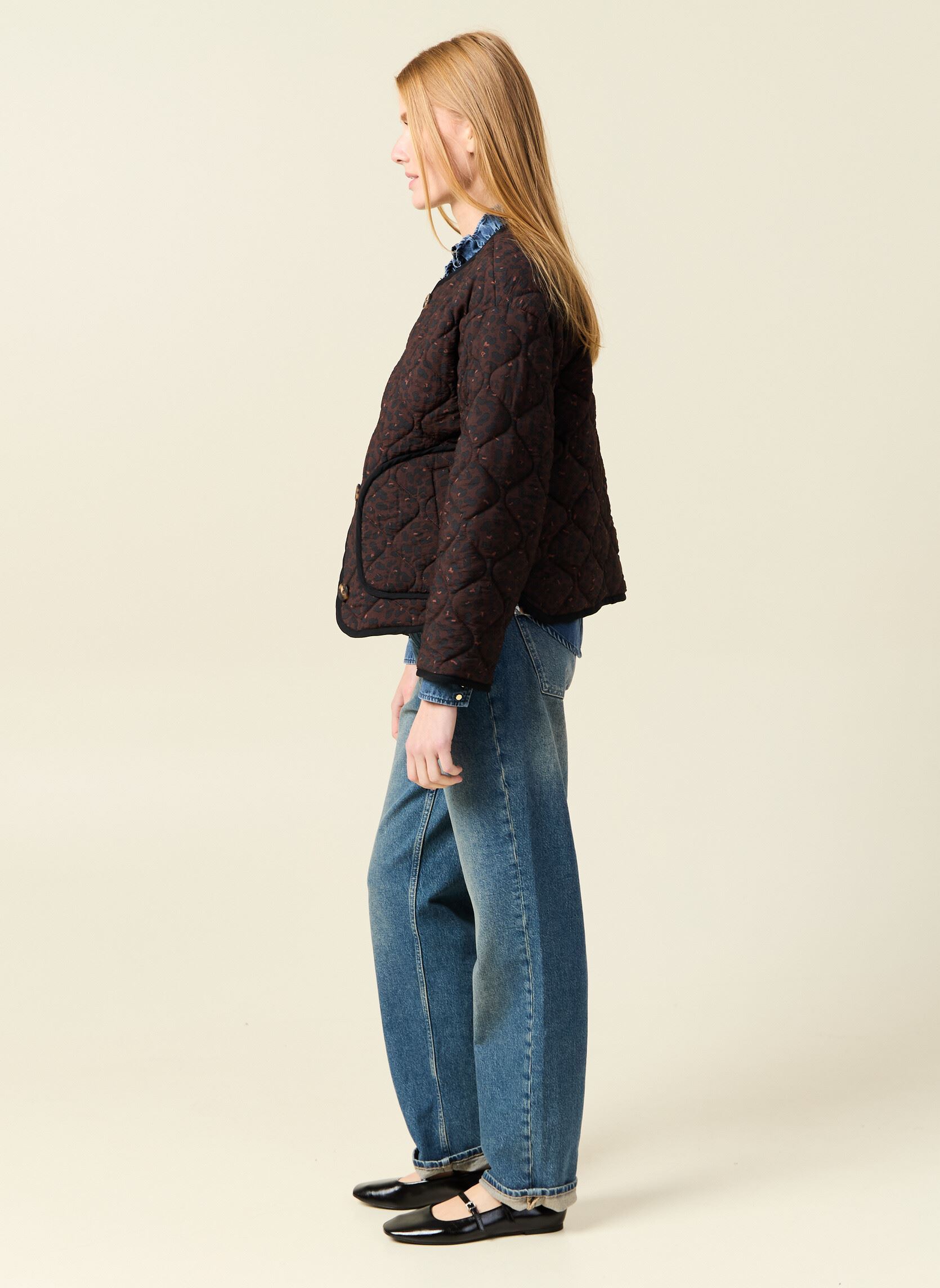 Chaquetas LOUISAF mujer marrón Bonobo Chaquetas LOUISAF mujer marrón LEO-TRICOLORE-BR