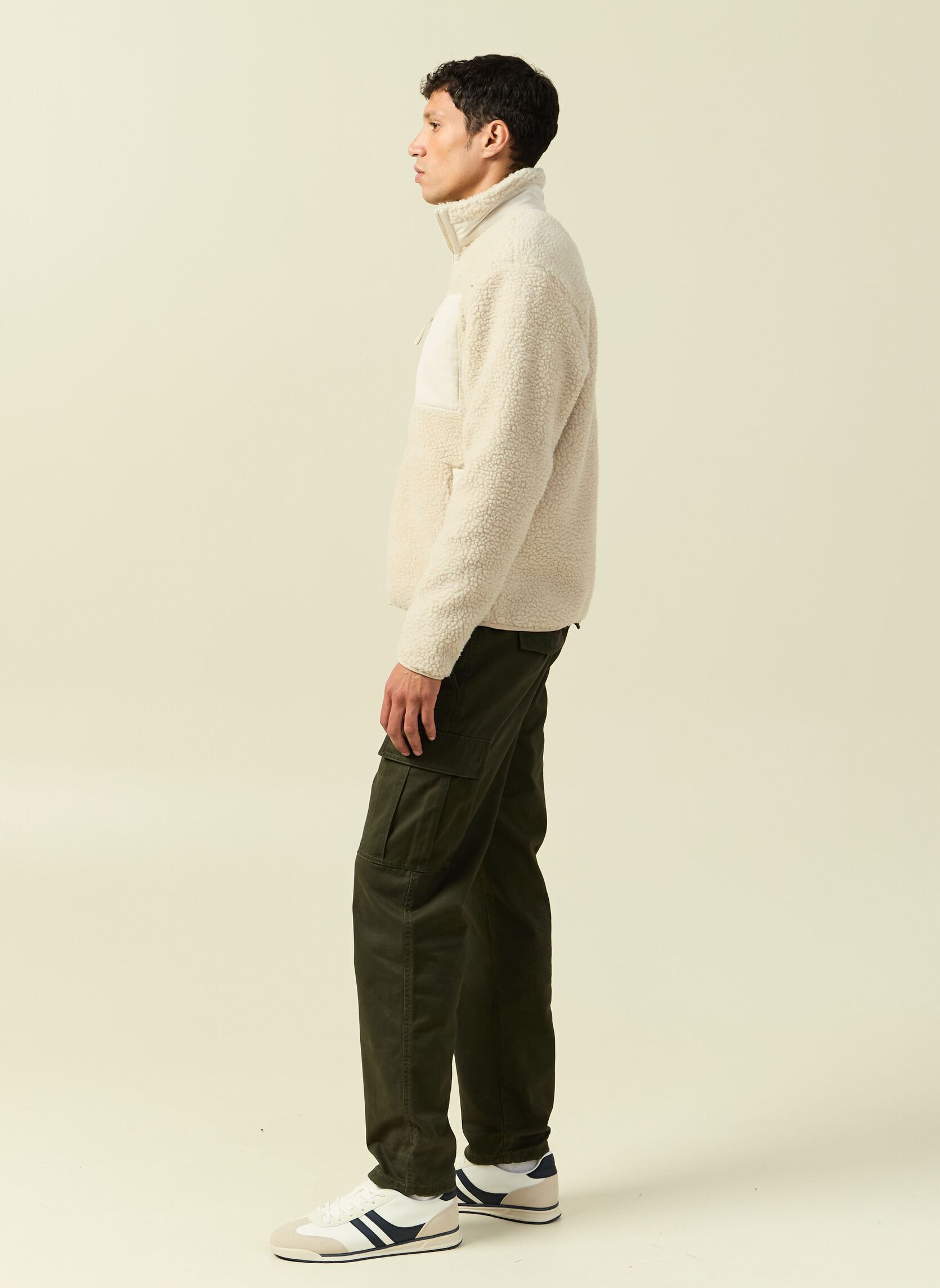 Vesten SHERPCOLORH heren beige Bonobo Vesten SHERPCOLORH heren beige OATMEAL