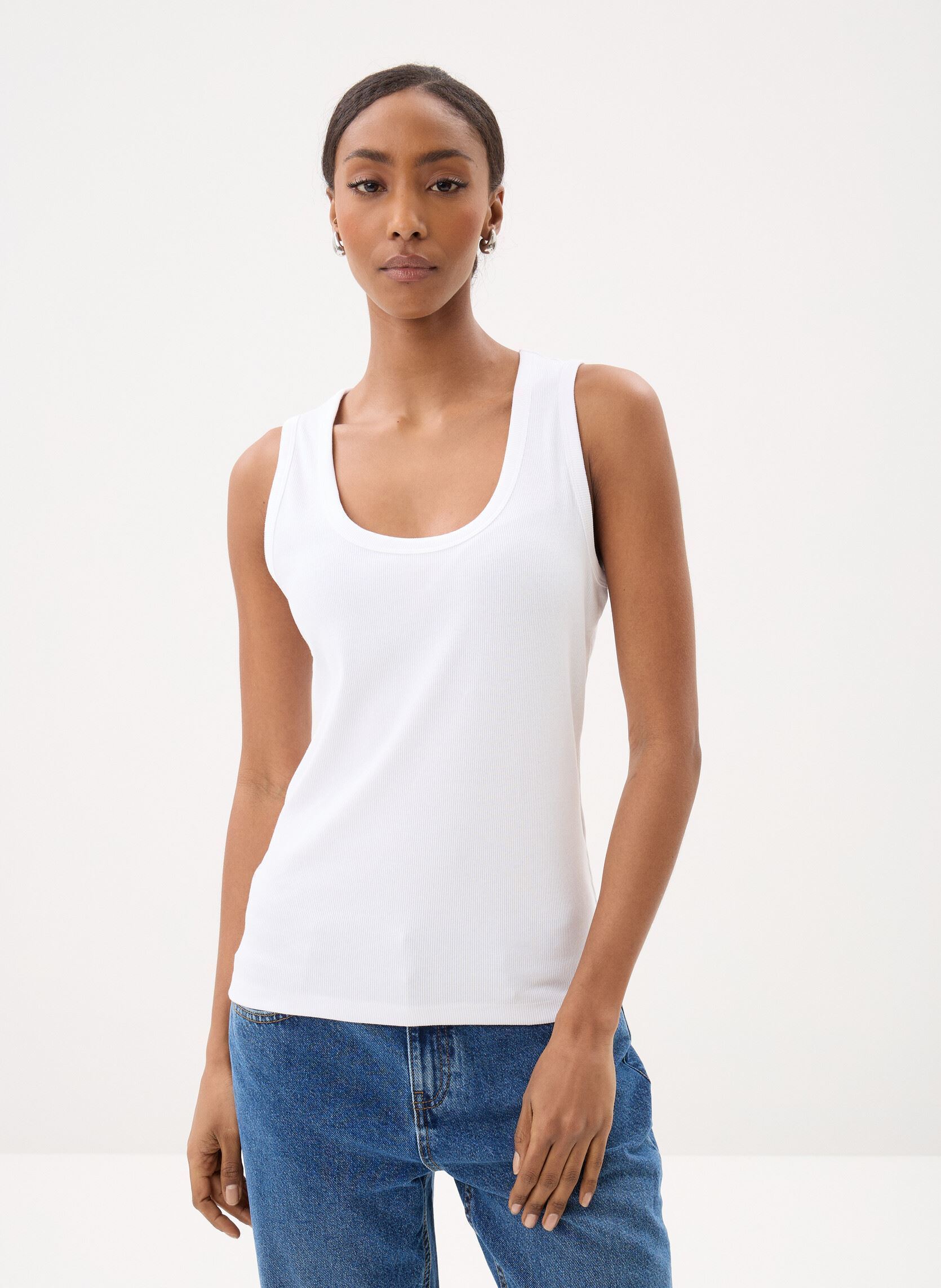 Kurzarm-T-Shirts DEBARDEUR-UNI damen weiß MADE BY Kurzarm-T-Shirts DEBARDEUR-UNI damen weiß LUCIENT WHITE