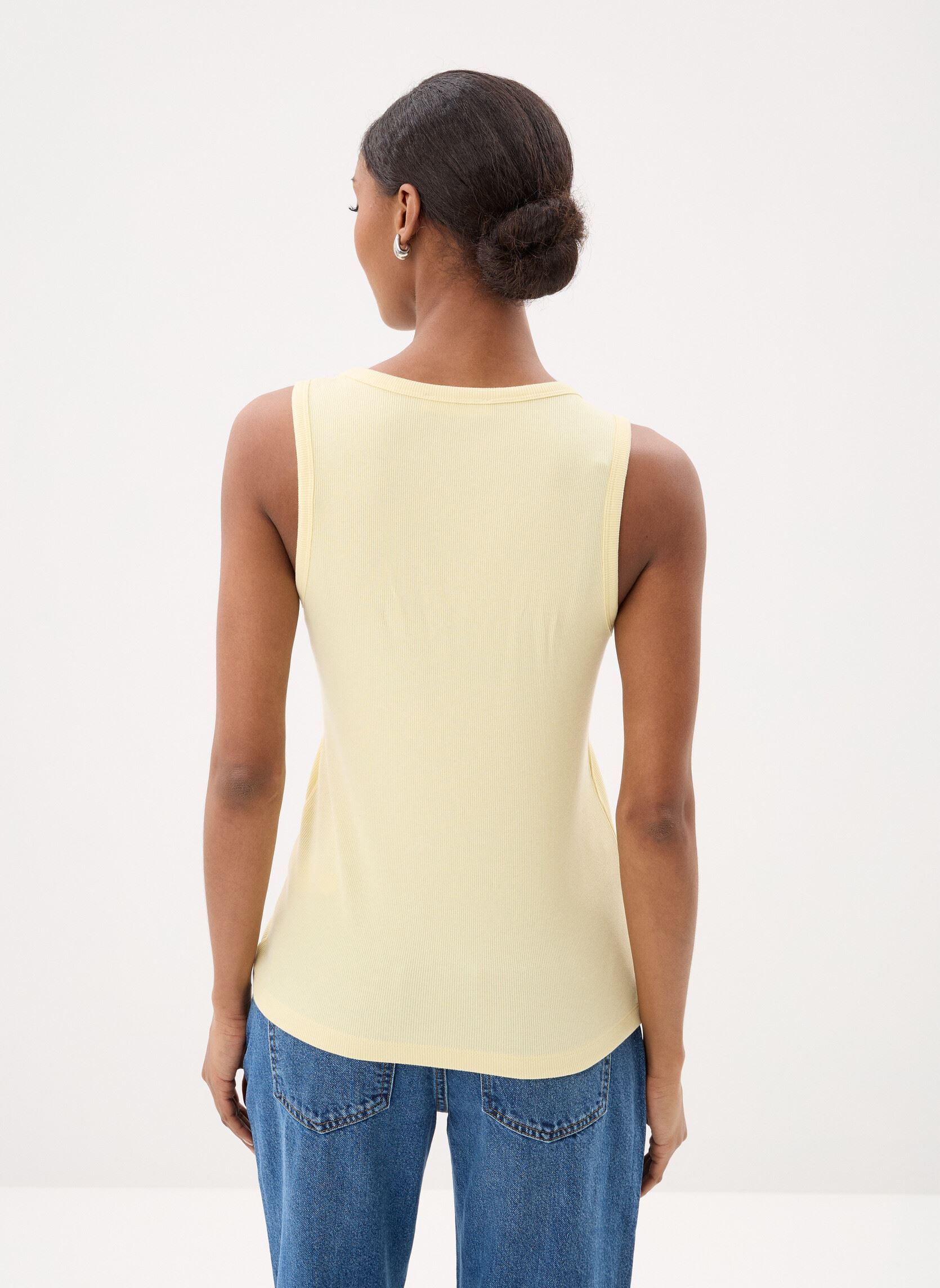 Kurzarm-T-Shirts DEBARDEUR-UNI damen gelb MADE BY Kurzarm-T-Shirts DEBARDEUR-UNI damen gelb PASTEL YELLOW