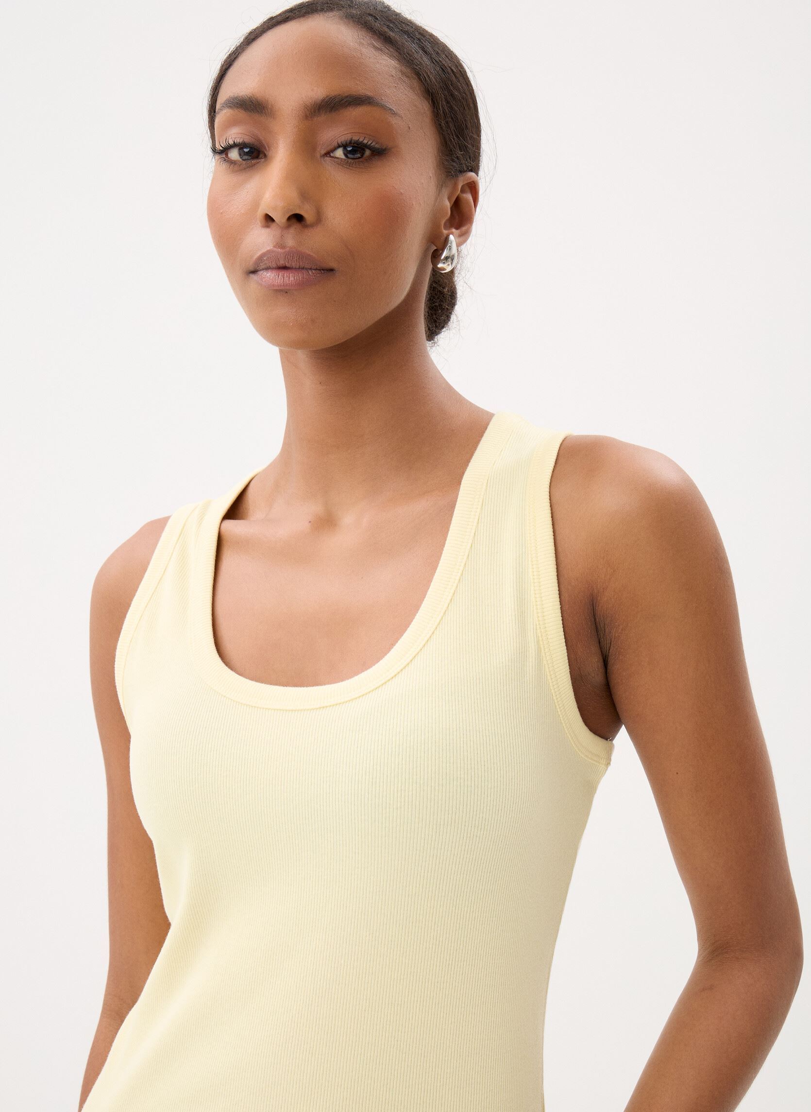 Kurzarm-T-Shirts DEBARDEUR-UNI damen gelb MADE BY Kurzarm-T-Shirts DEBARDEUR-UNI damen gelb PASTEL YELLOW