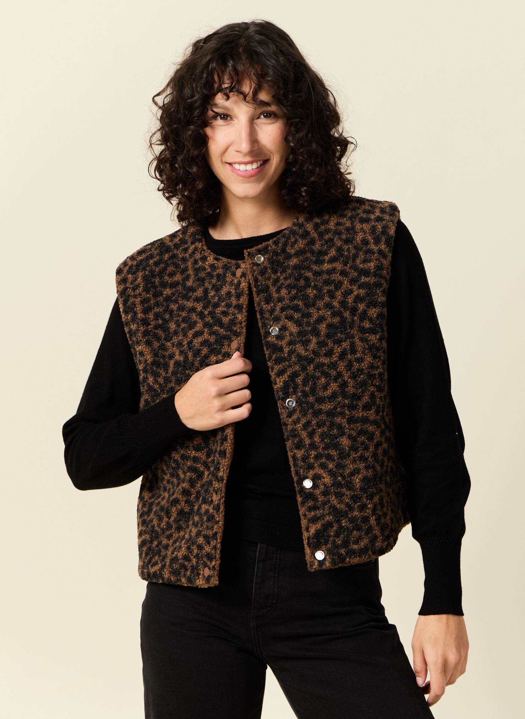 Gilet de costume col v Marron Please - Femme | Place des Tendances